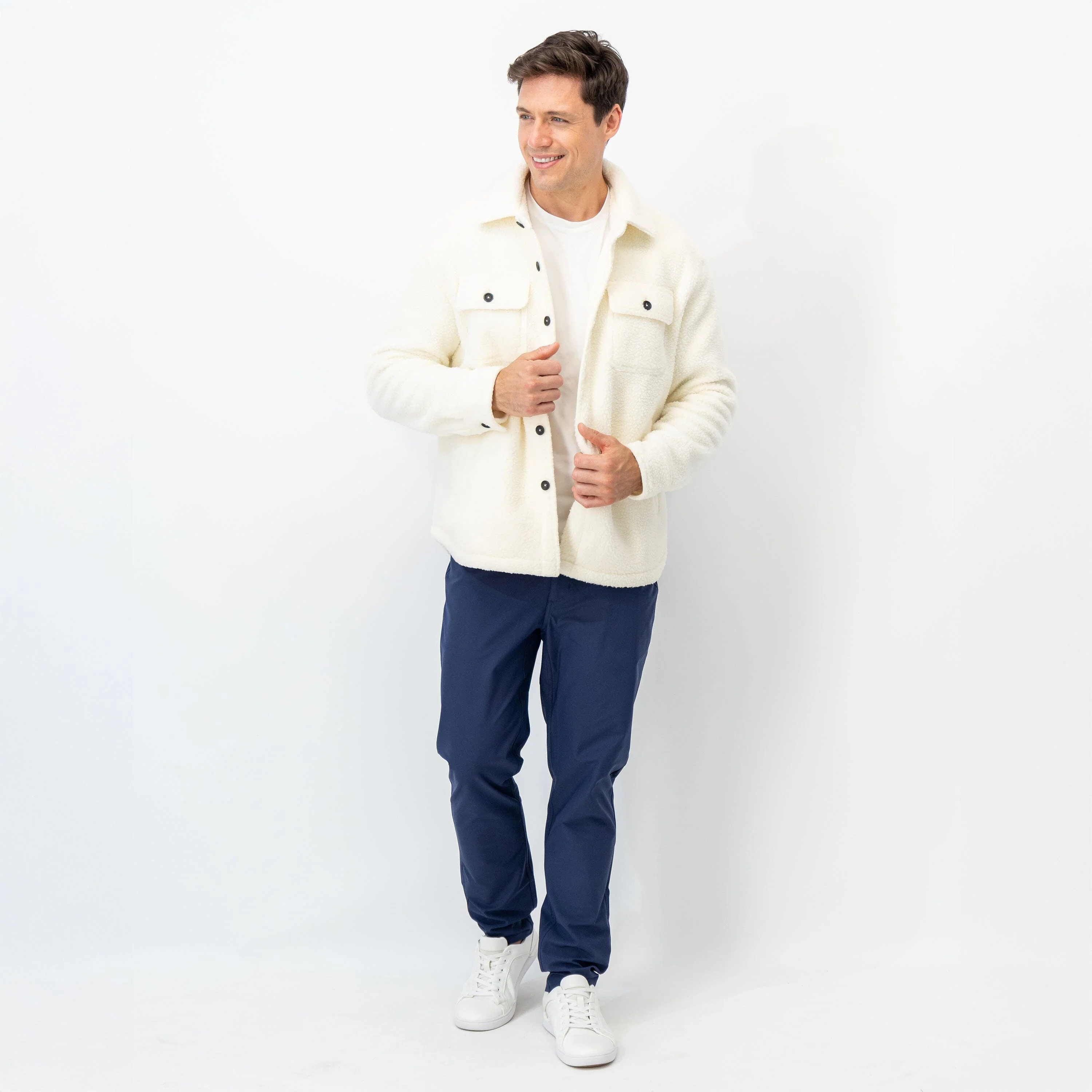 Summit Fleece Shirt Jacket | Solid - Ivory - Image 5