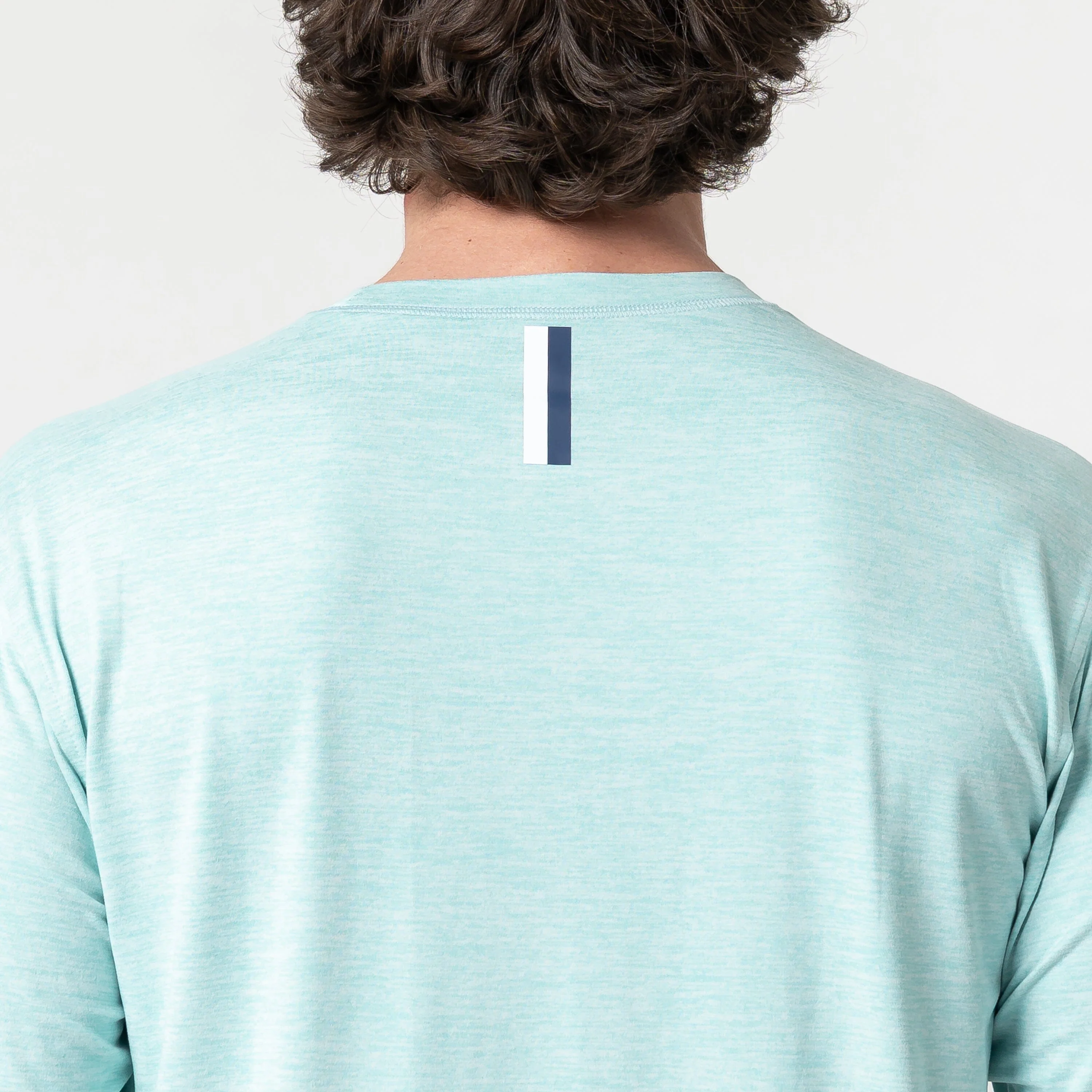 Tailwind Performance Long Sleeve Tee | Heather - Antigua Green/White - Image 3