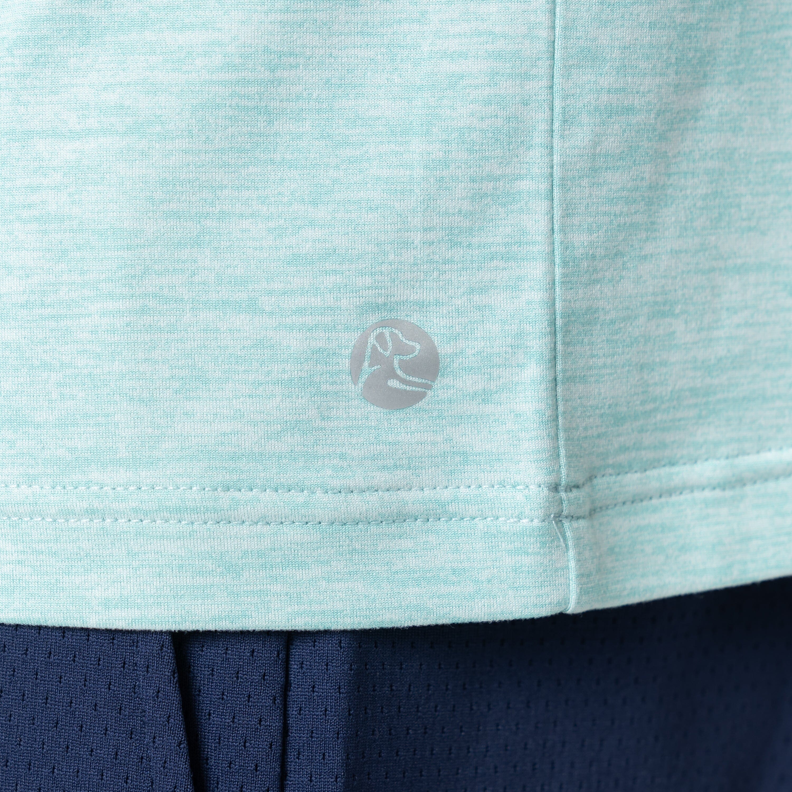 Tailwind Performance Long Sleeve Tee | Heather - Antigua Green/White - Image 4