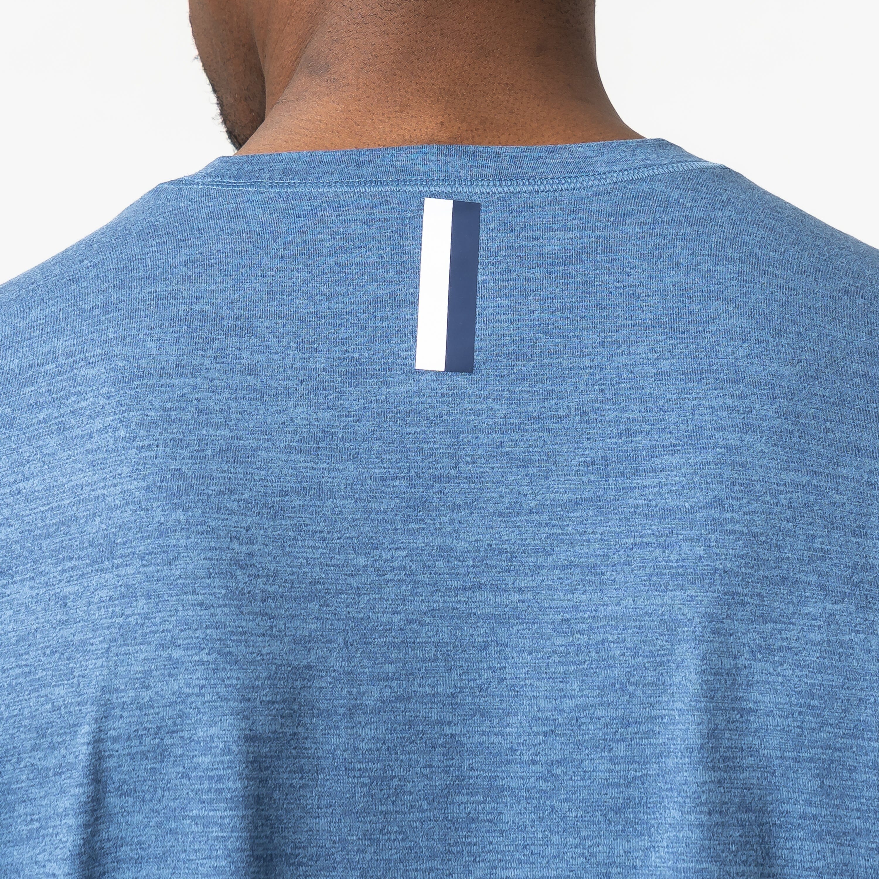 Tailwind Performance Long Sleeve Tee | Heather - Coastal Blue/Potomac Blue - Image 3
