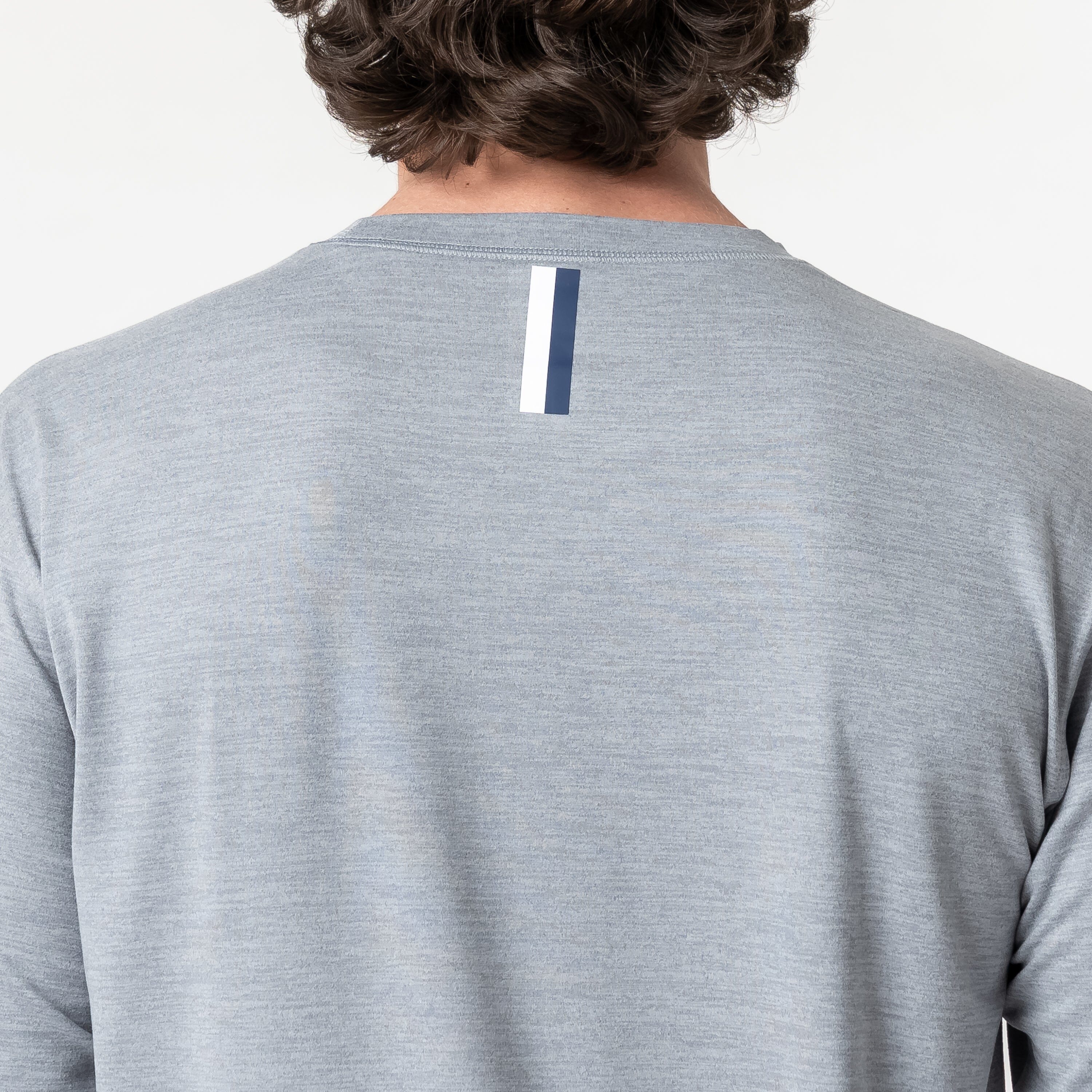 Tailwind Performance Long Sleeve Tee | Heather - Stainless Steel/Thunder Grey - Image 3