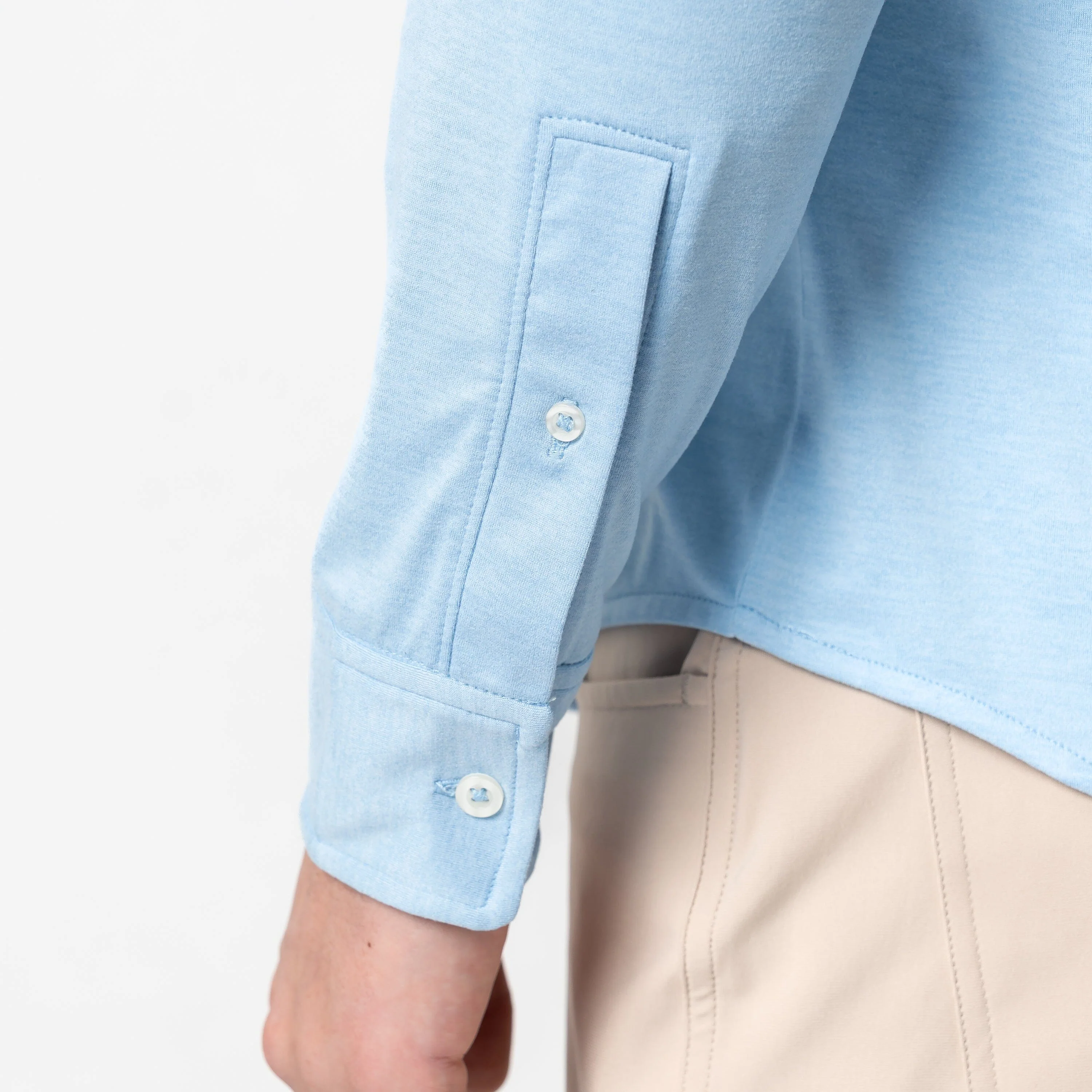 Tailwind Performance Sport Shirt | Heather - Baby Blue/Baby Blue - Image 6