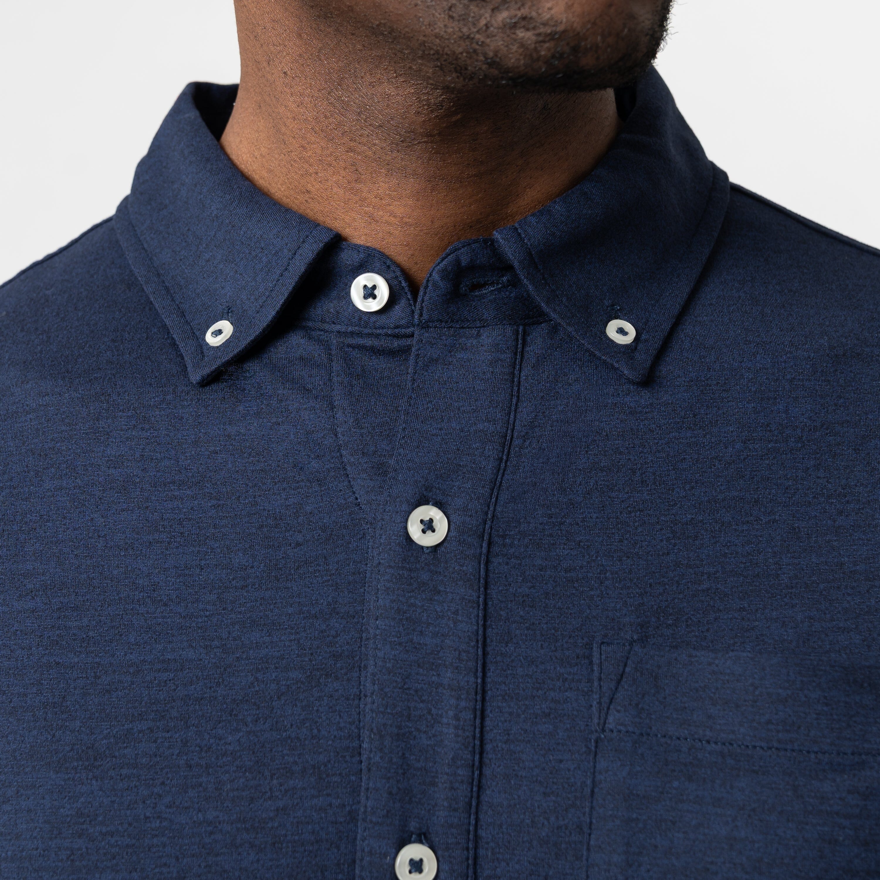 Tailwind Performance Sport Shirt | Heather - Fleet Navy/Nightshade - Image 5