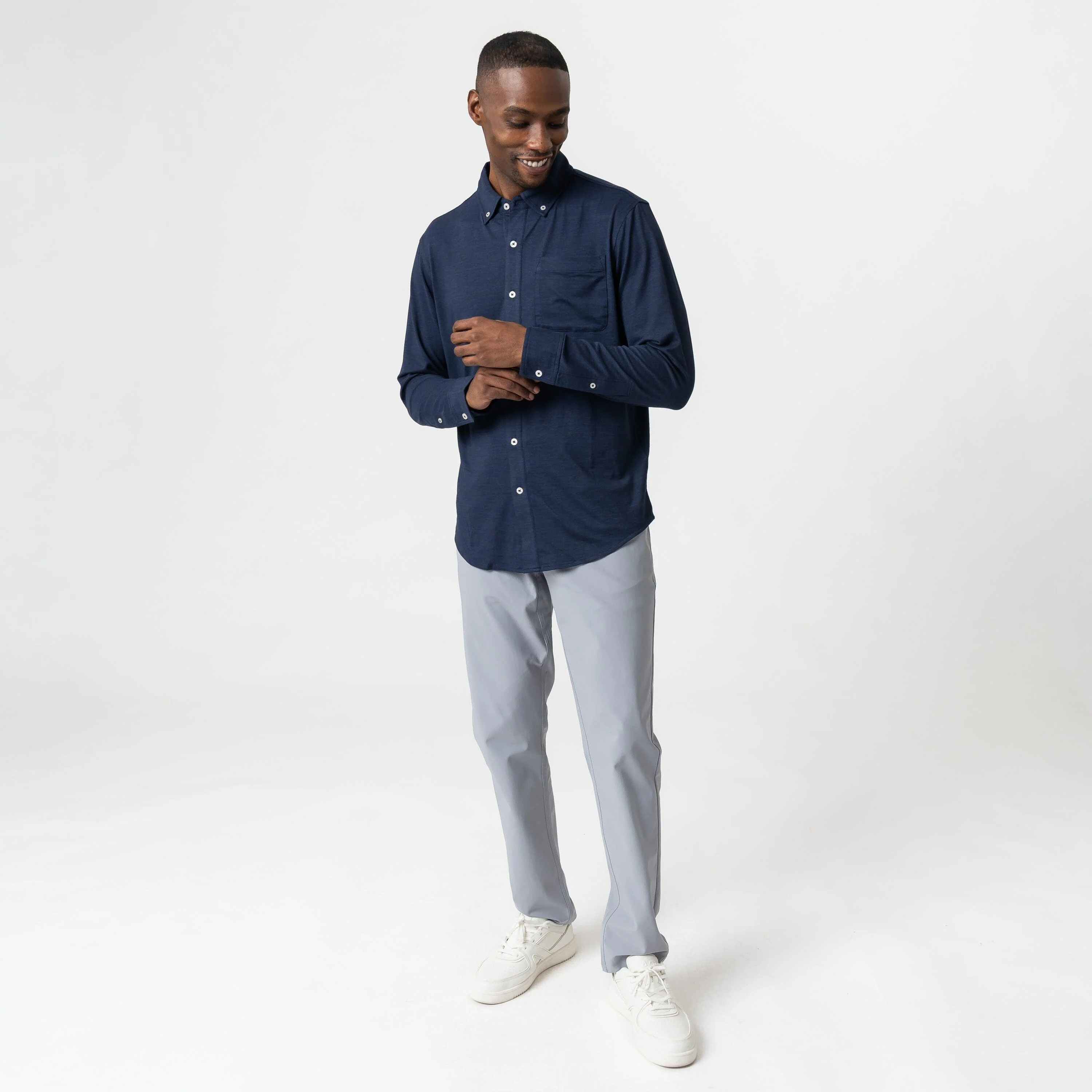 Tailwind Performance Sport Shirt | Heather - Fleet Navy/Nightshade - Image 8
