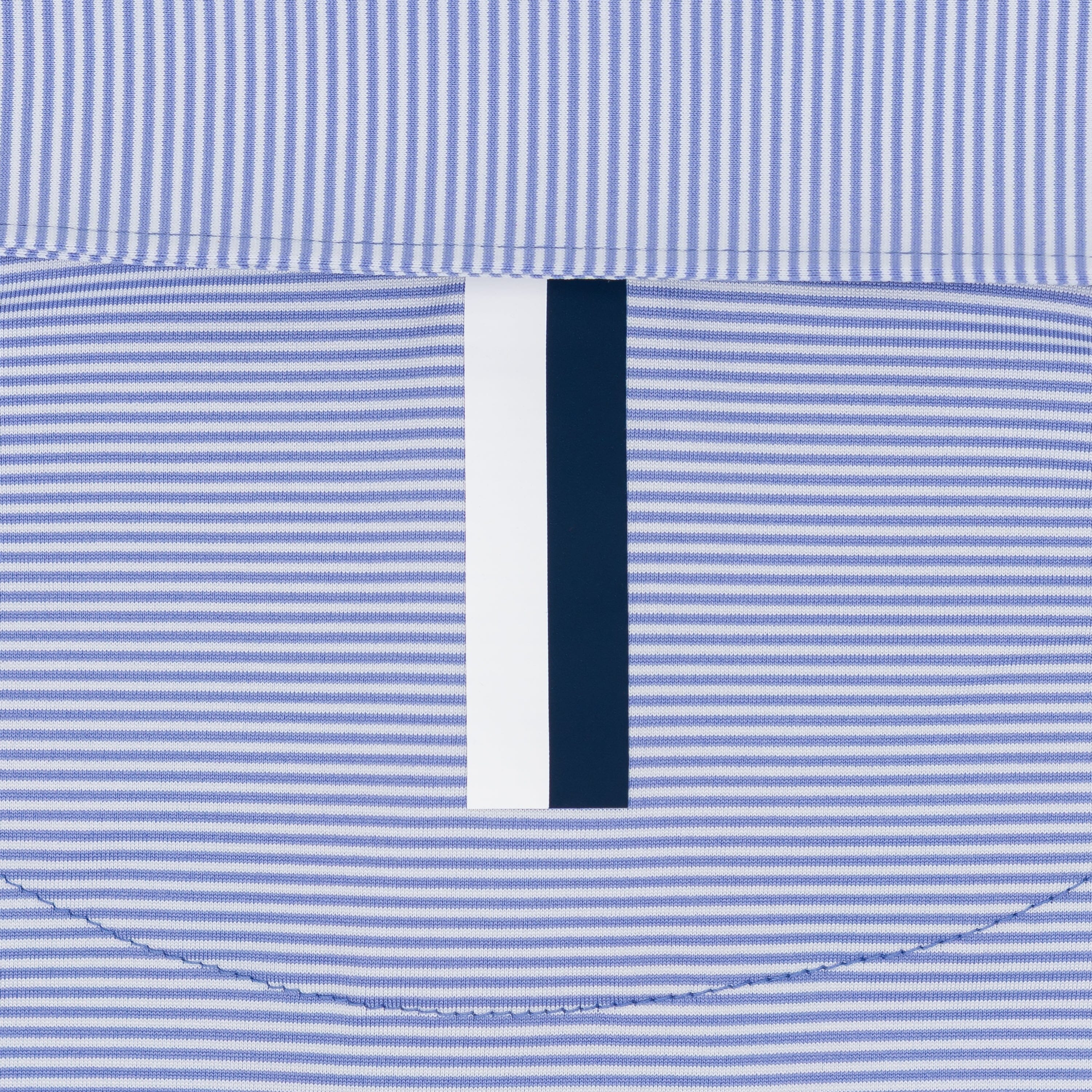 The Crispy Stripe | Long Sleeve Performance Polo | The Crispy Stripe - Lavender Blue/White - Image 4