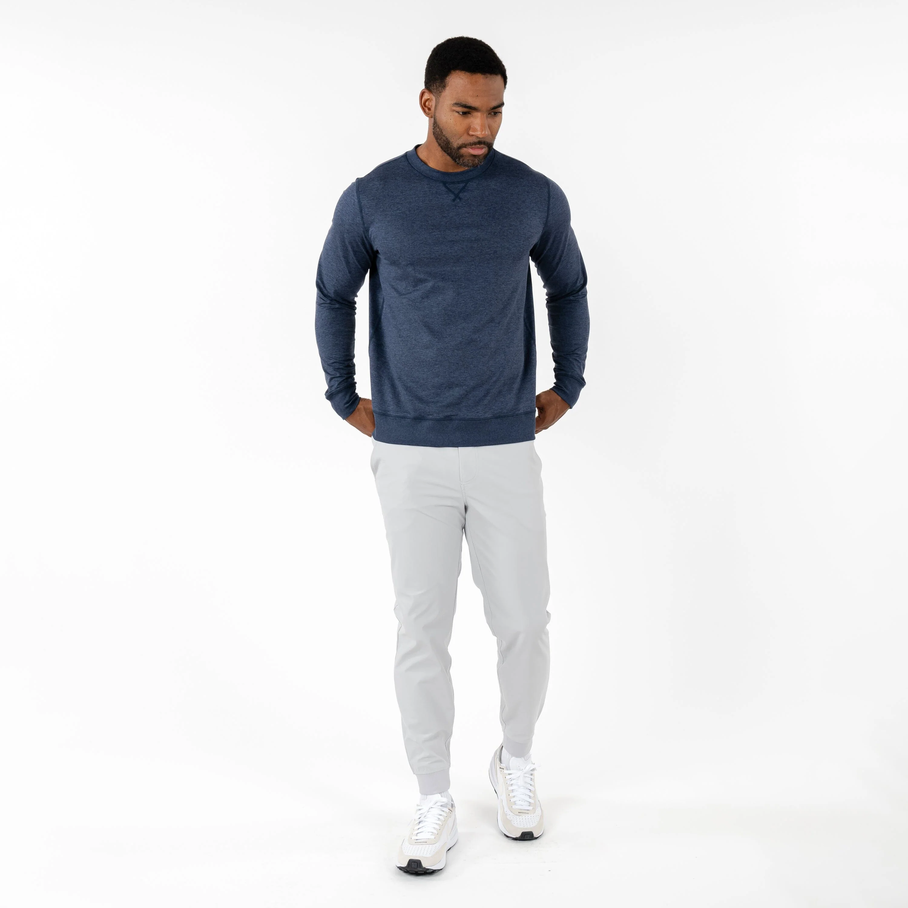 Pace Performance Crew | Heather - Fleet Navy/Annapolis Blue - Image 4