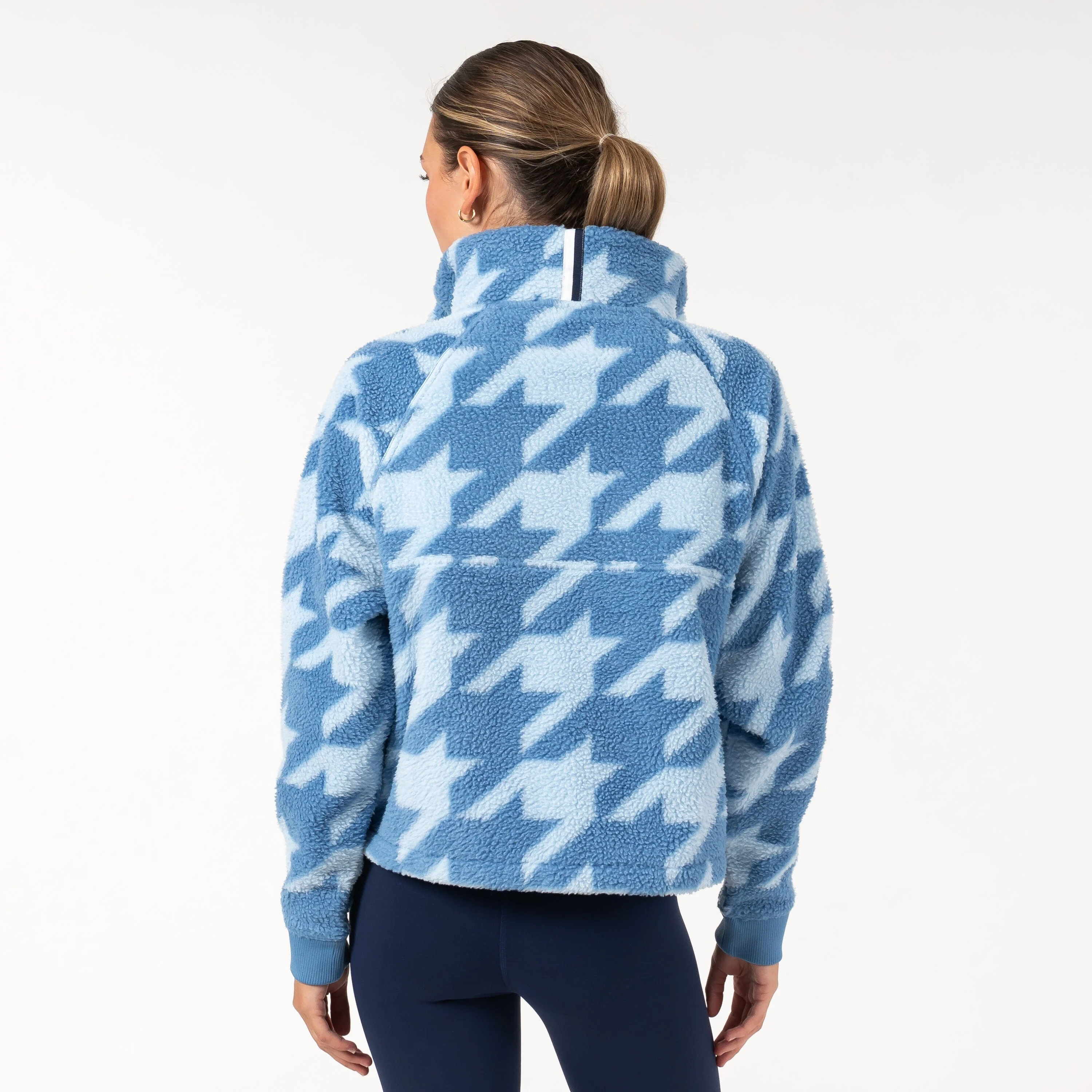 Rivanna Fleece Pullover | The Bold Houndstooth - Highcountry Blue/Pure Blue - Image 3