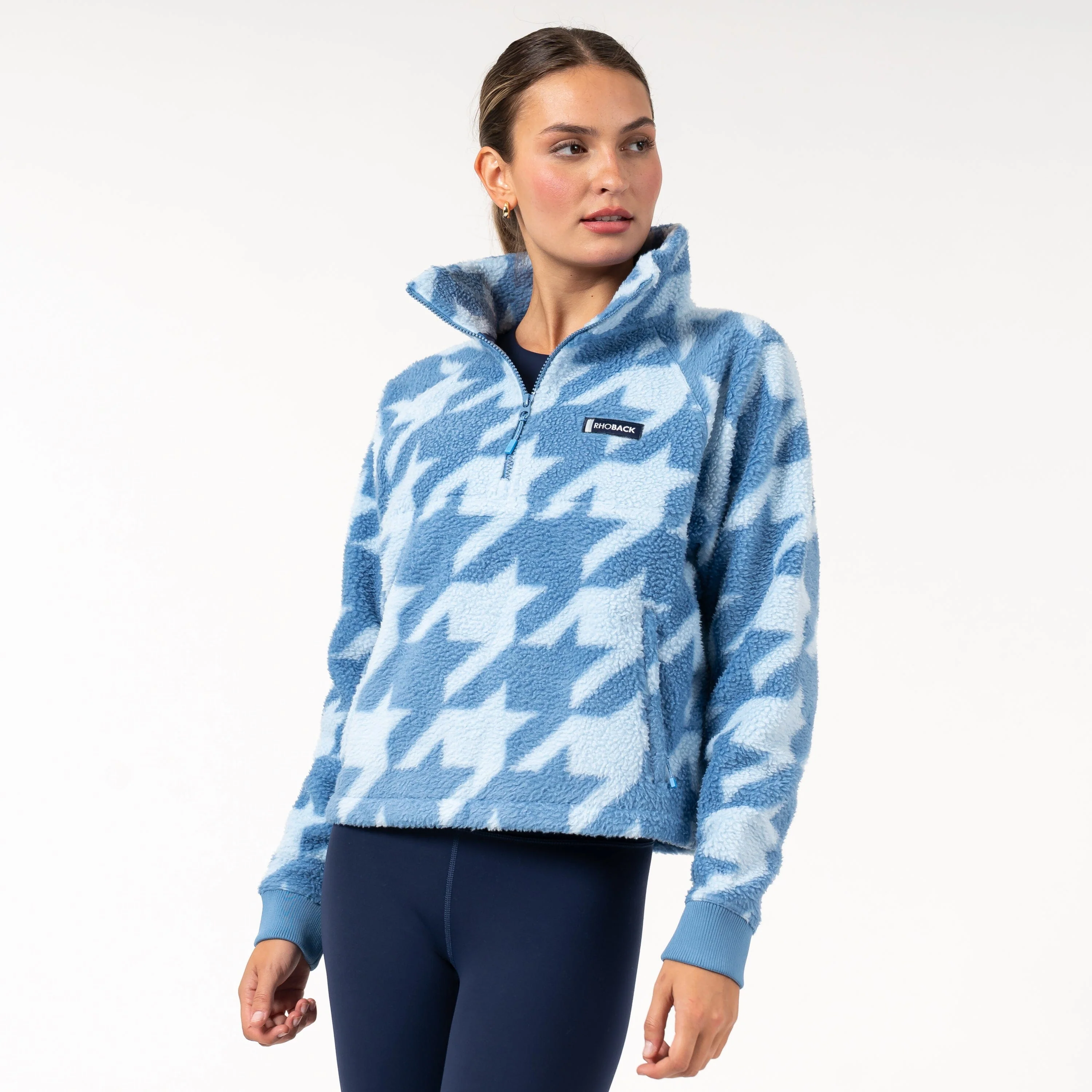 Rivanna Fleece Pullover | The Bold Houndstooth - Highcountry Blue/Pure Blue - Image 7