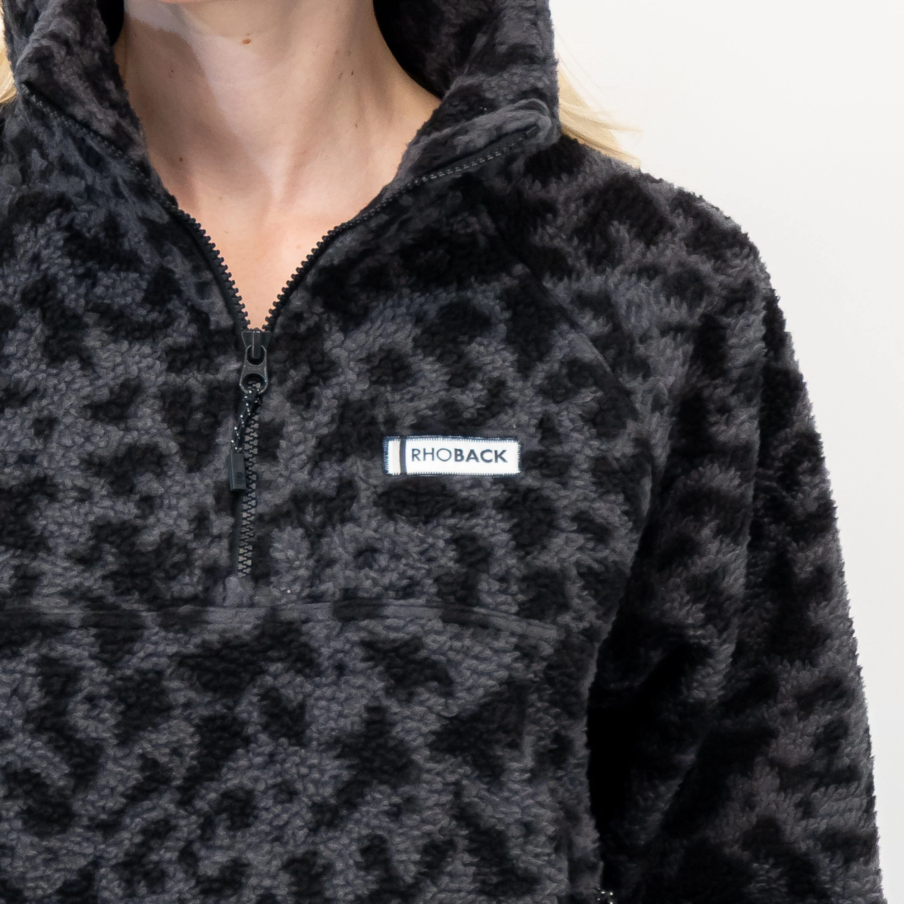 Rivanna Fleece Pullover | The Leopard Camo - Charcoal Grey/Midnight Black - Image 4