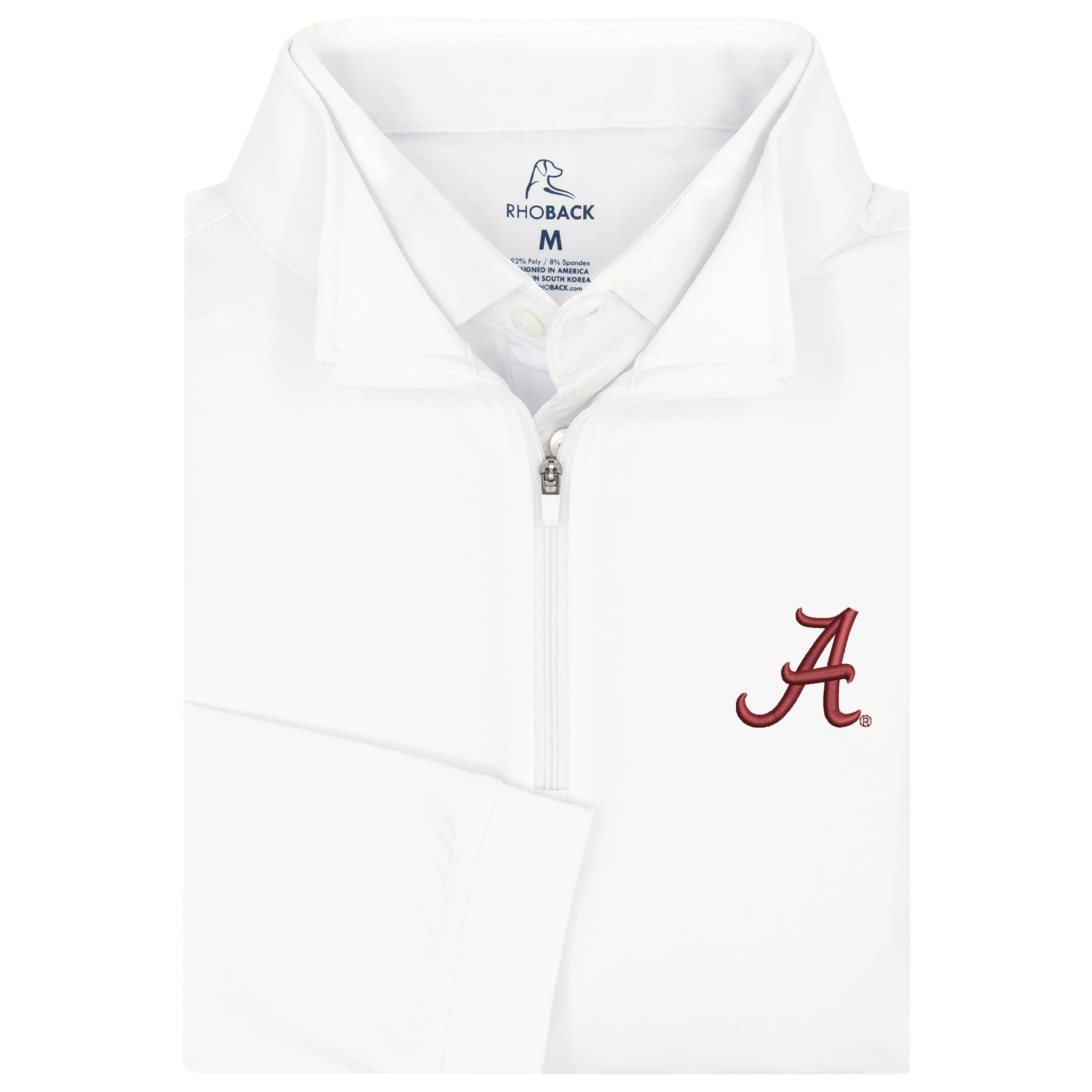 Solid Collegiate Q-Zip - Alabama | Solid - White - BAMA 1 RED