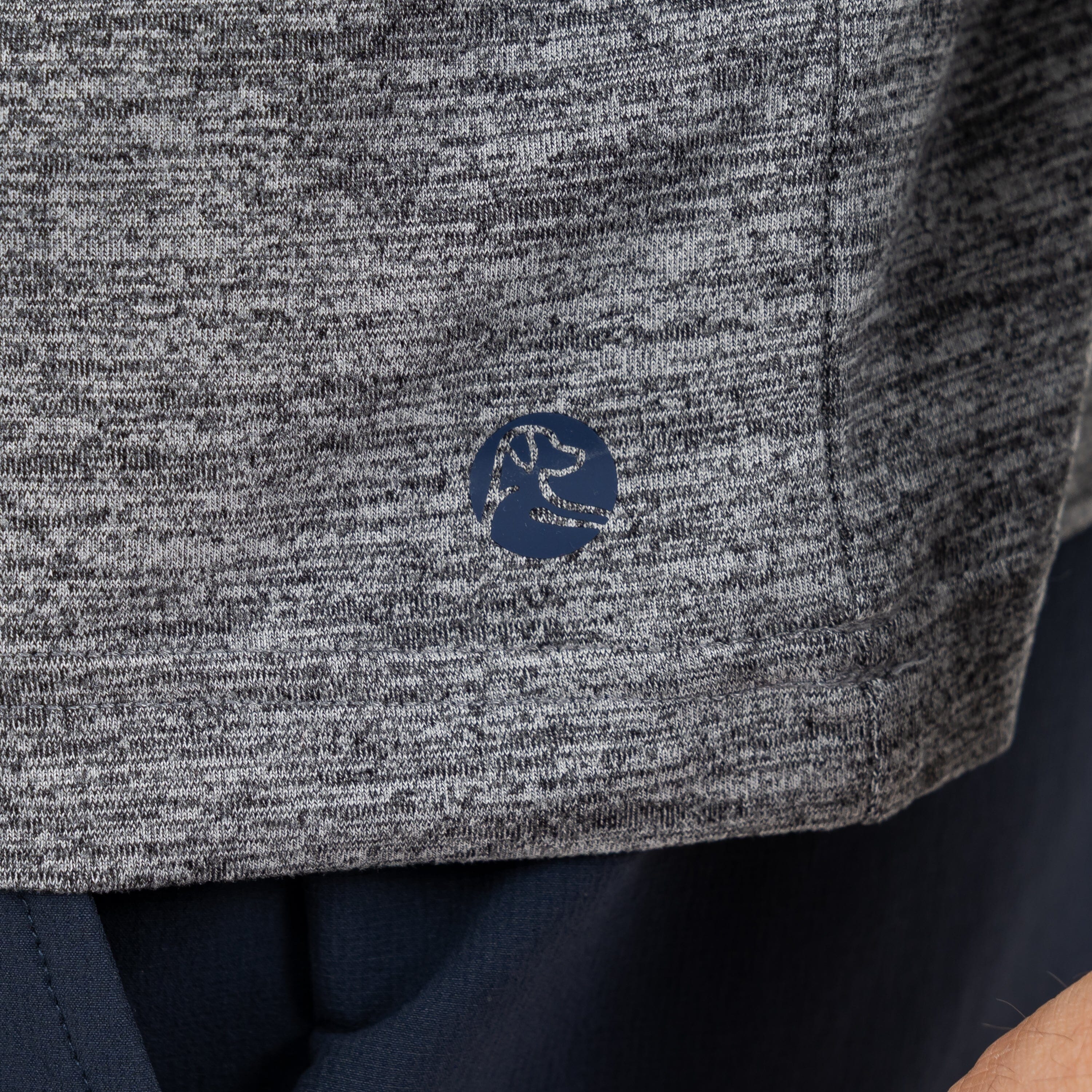 Tailwind Performance Long Sleeve Tee | Heather - Boulder Grey/White - Image 4