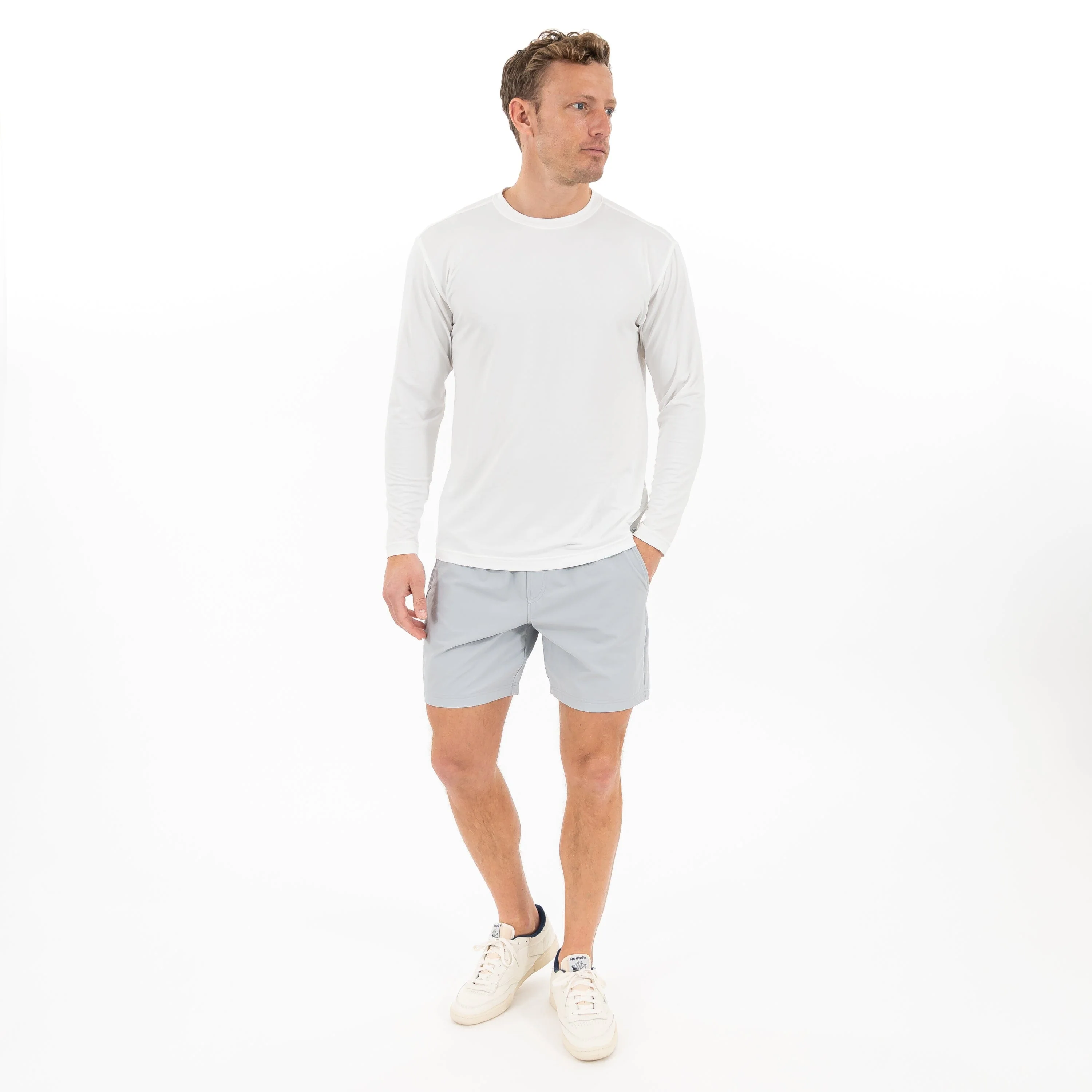 Tailwind Performance Long Sleeve Tee | Solid - White - Image 5