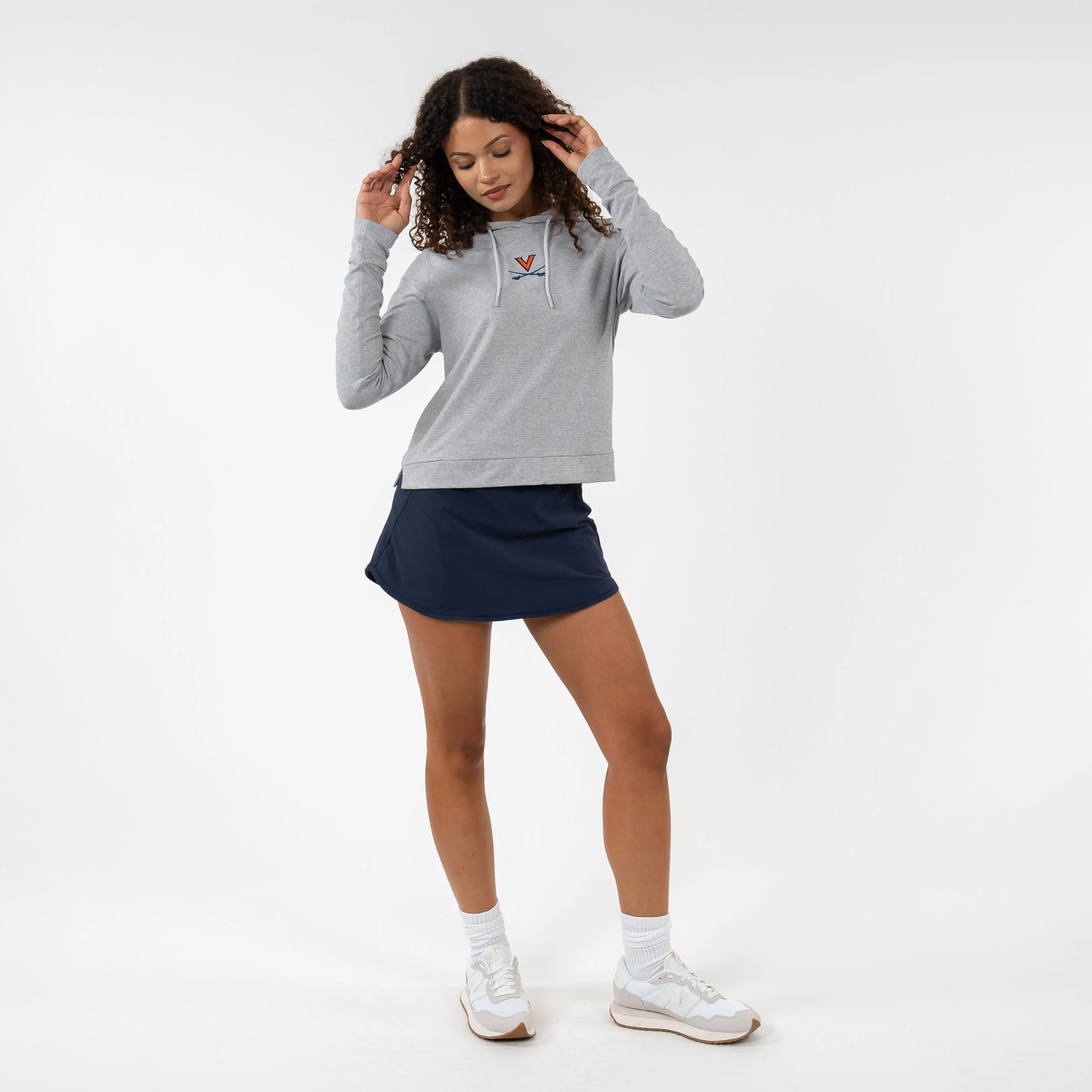 Tempo Collegiate Hoodie - UVA | Heather - Stainless Steel/White - UVA - 1 - Image 6