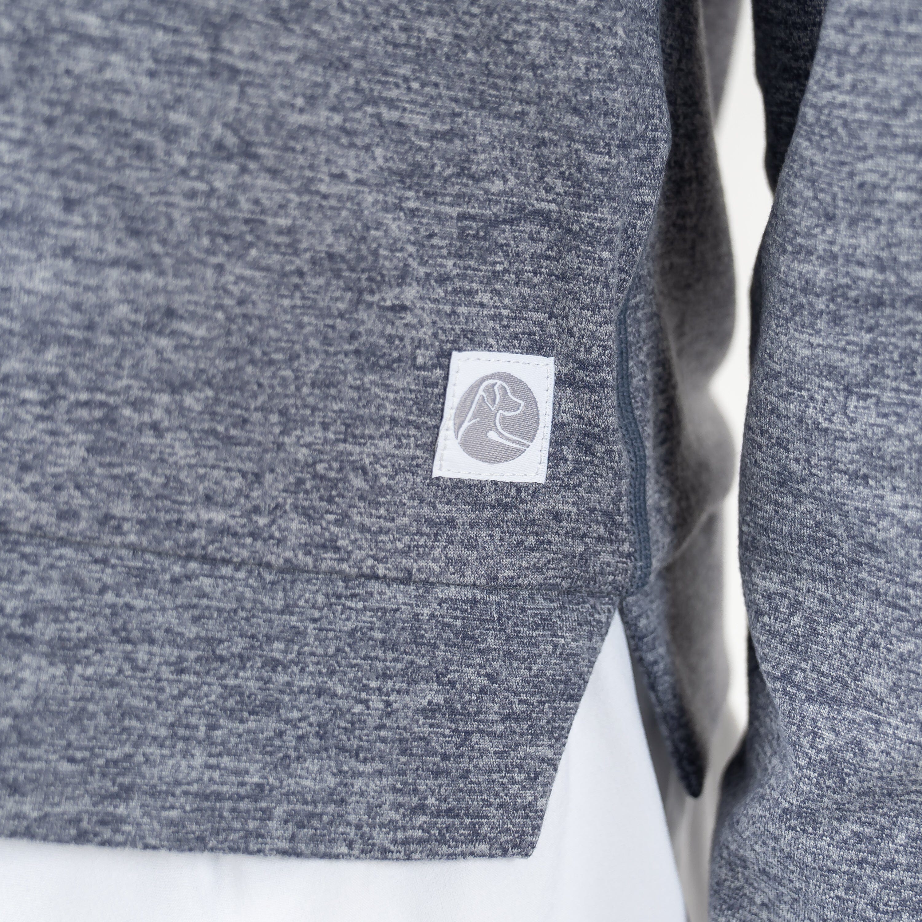 Tempo Performance Full-Zip Hoodie | Heather - Steel Grey/White - Image 7