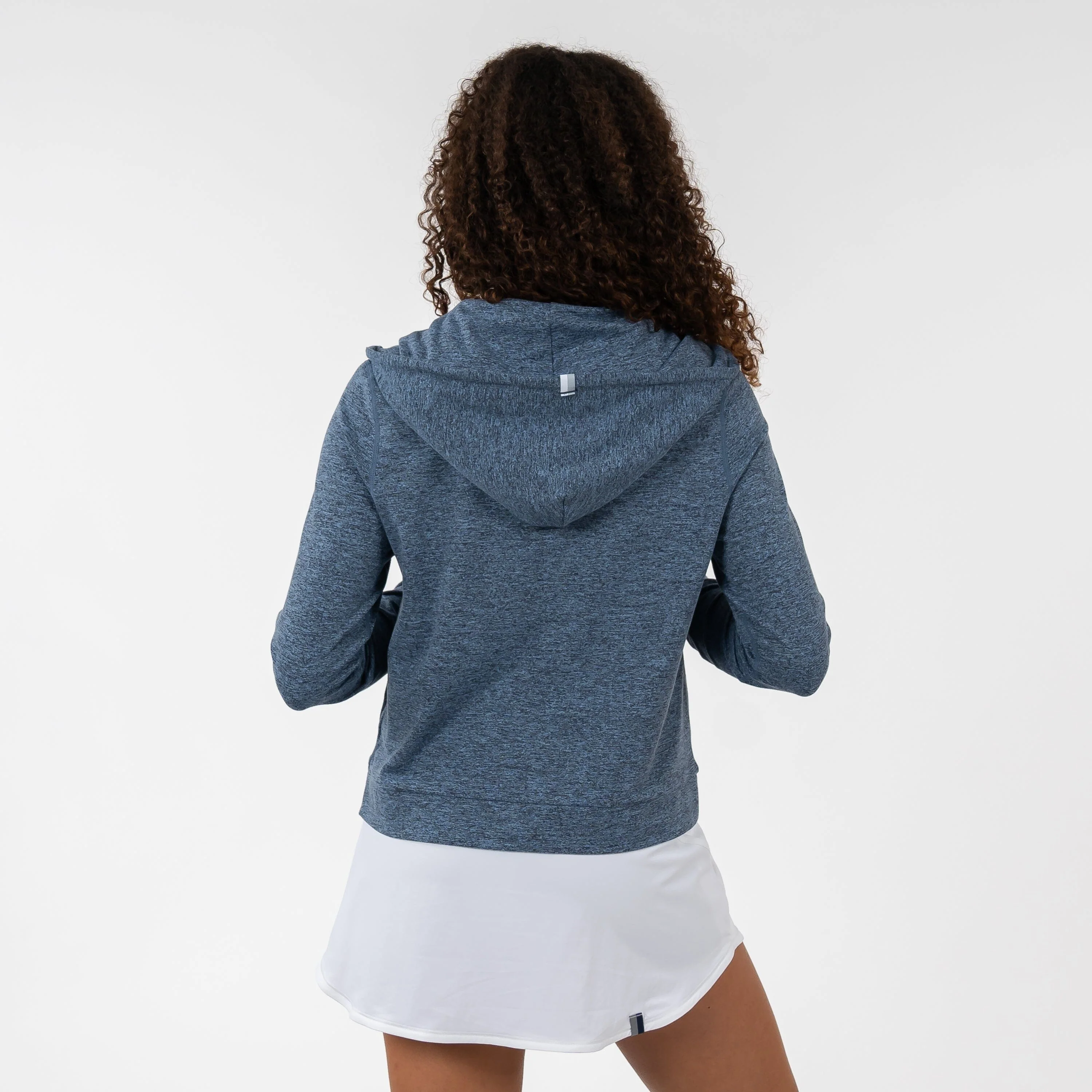 Tempo Performance Full-Zip Hoodie | Heather - Zone Blue/Fleet Navy - Image 4