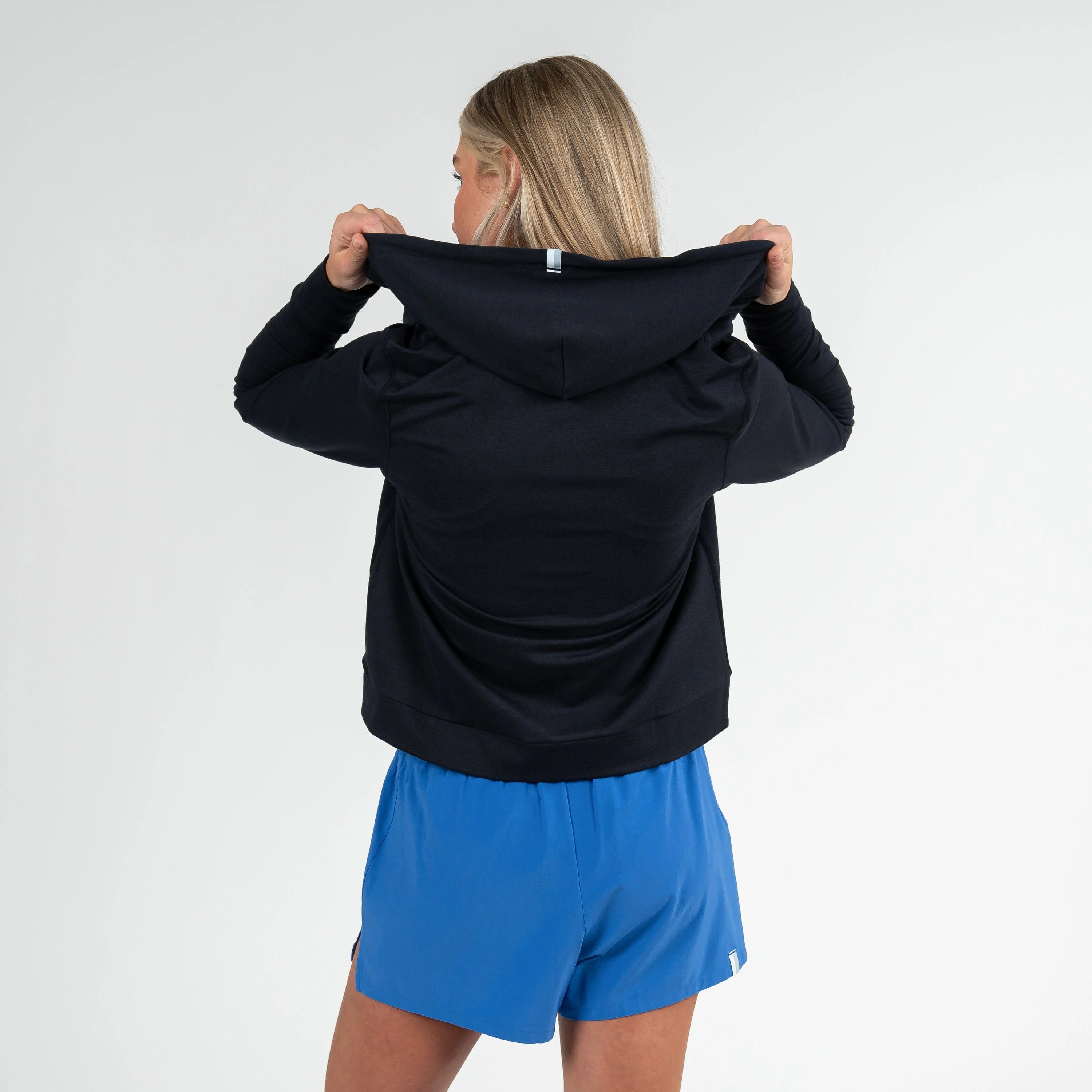Tempo Performance Full-Zip Hoodie | Solid - Midnight Black - Image 4