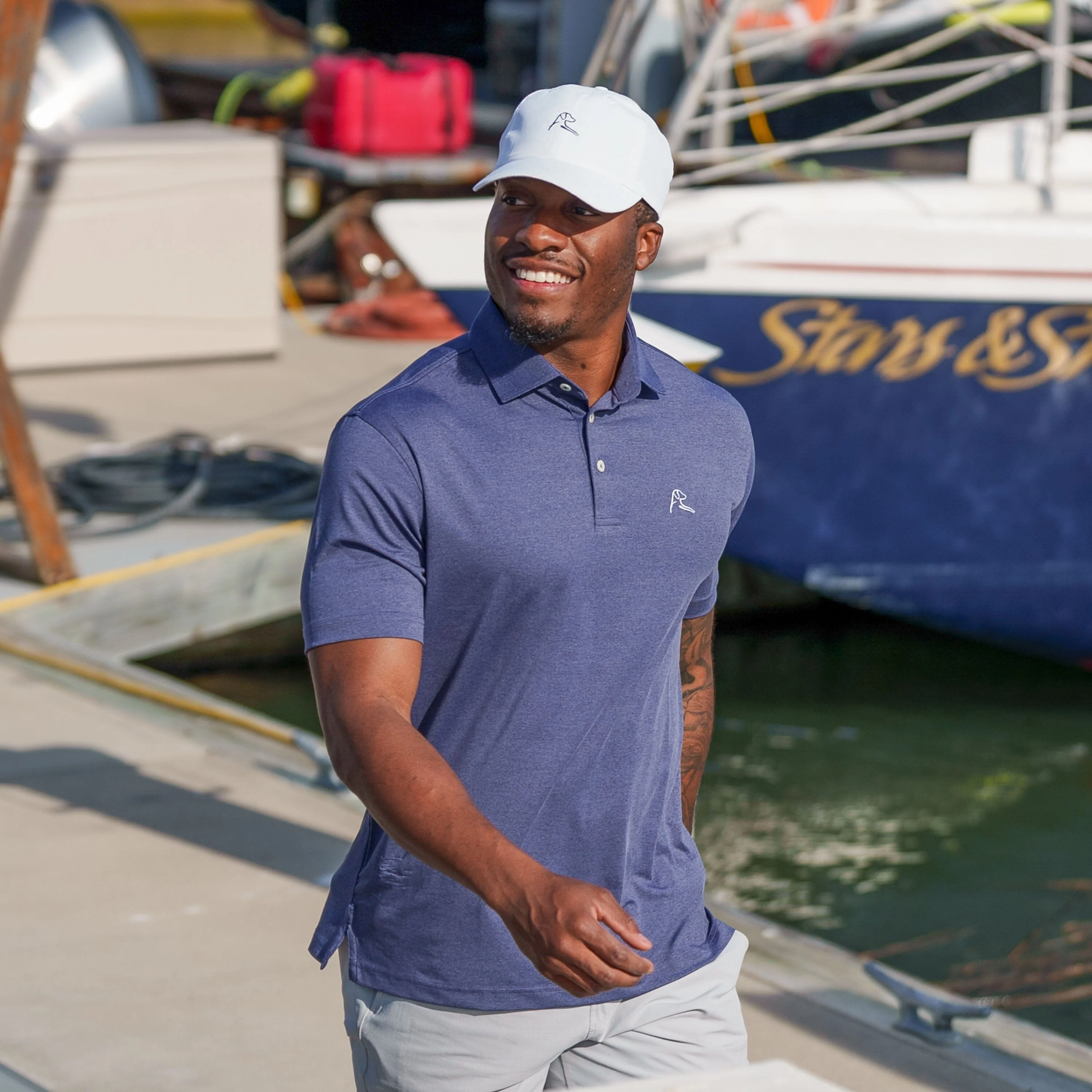 Heather | Performance Polo | Heather - Annapolis Blue/Blue Steel - Image 5