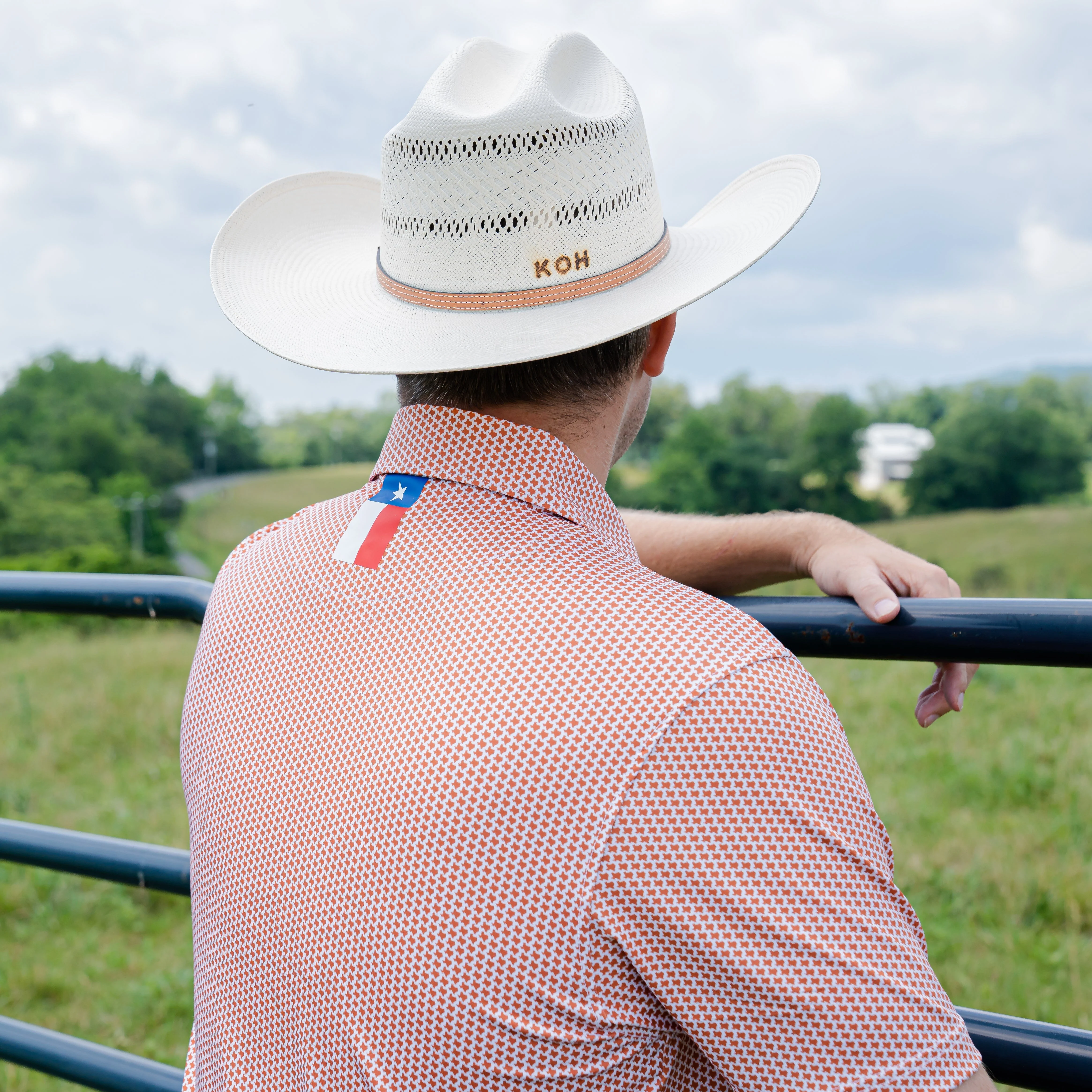 The Don't Mess | Performance Polo | The Don't Mess - Burnt Orange/White - Image 5