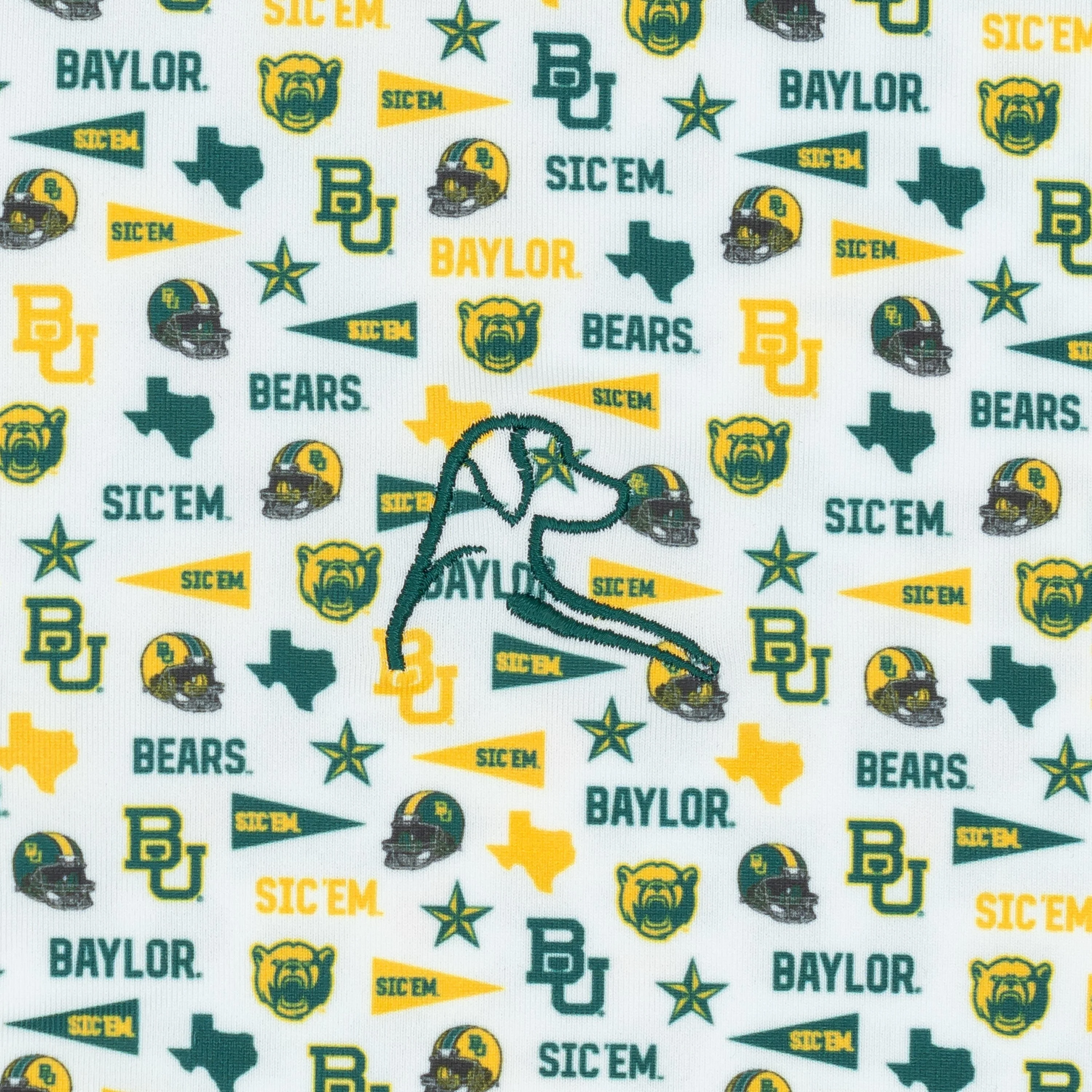 The Baylor Gameday | Collegiate Polo | The Baylor Gameday - White/Evergreen - Image 3