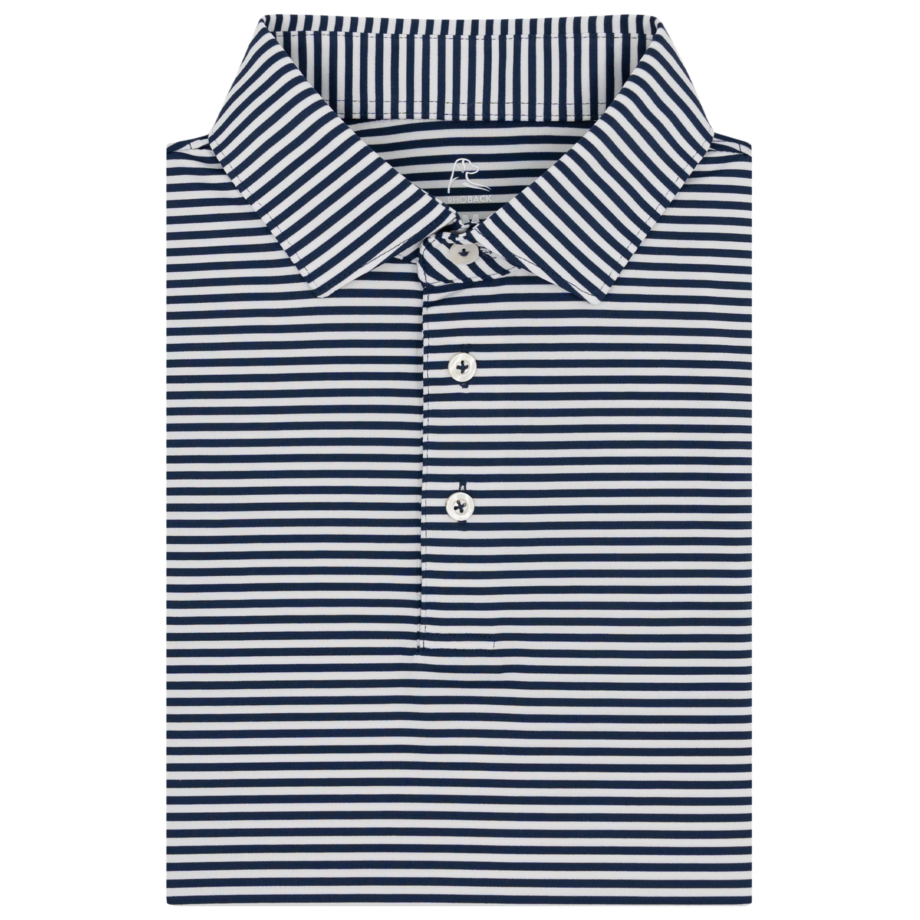 The Birdie Stripe | Performance Polo | The Birdie Stripe - Fleet Navy/White