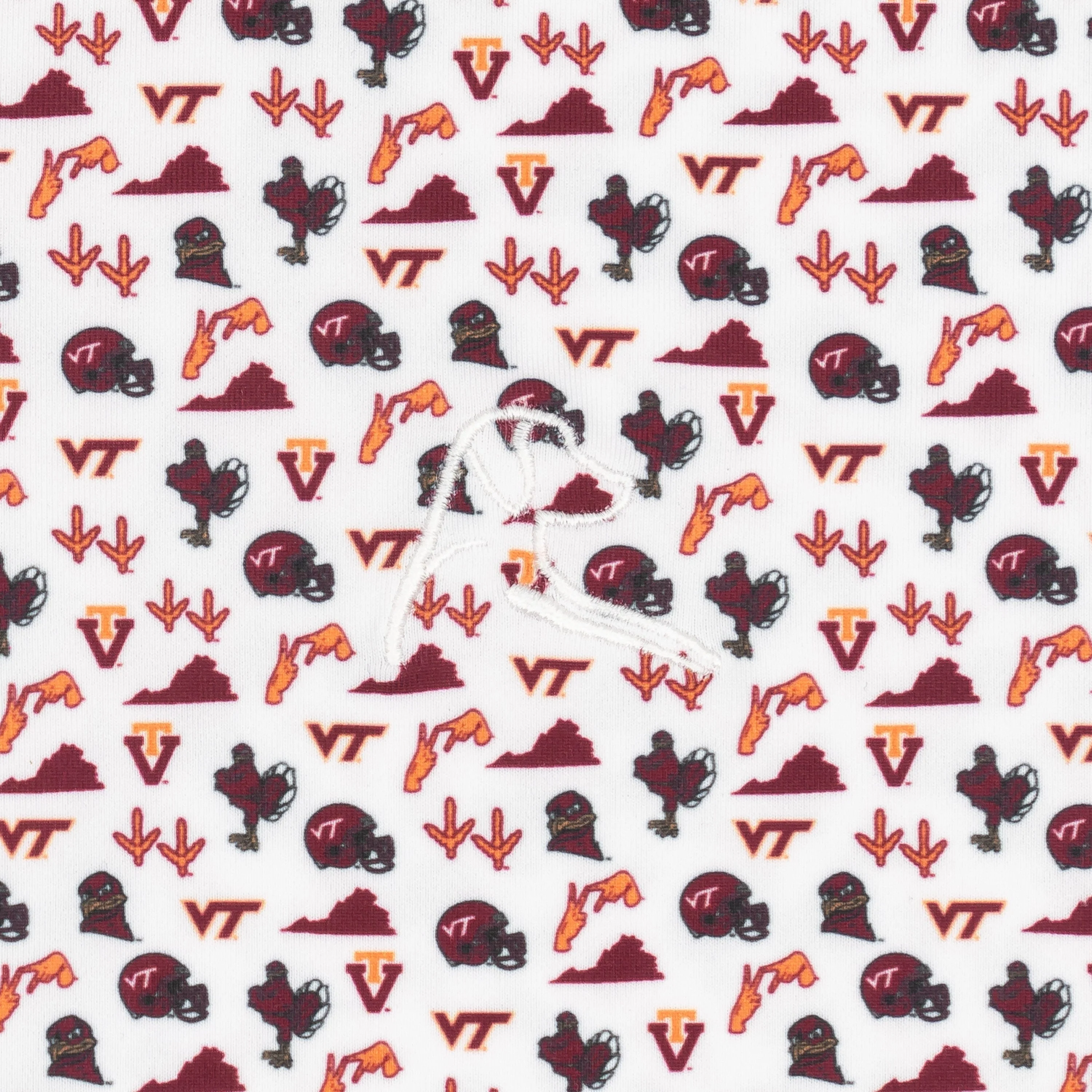 The Virginia Tech Gameday | Collegiate Polo | The Virginia Tech Gameday - White/Dark Maroon - Image 3