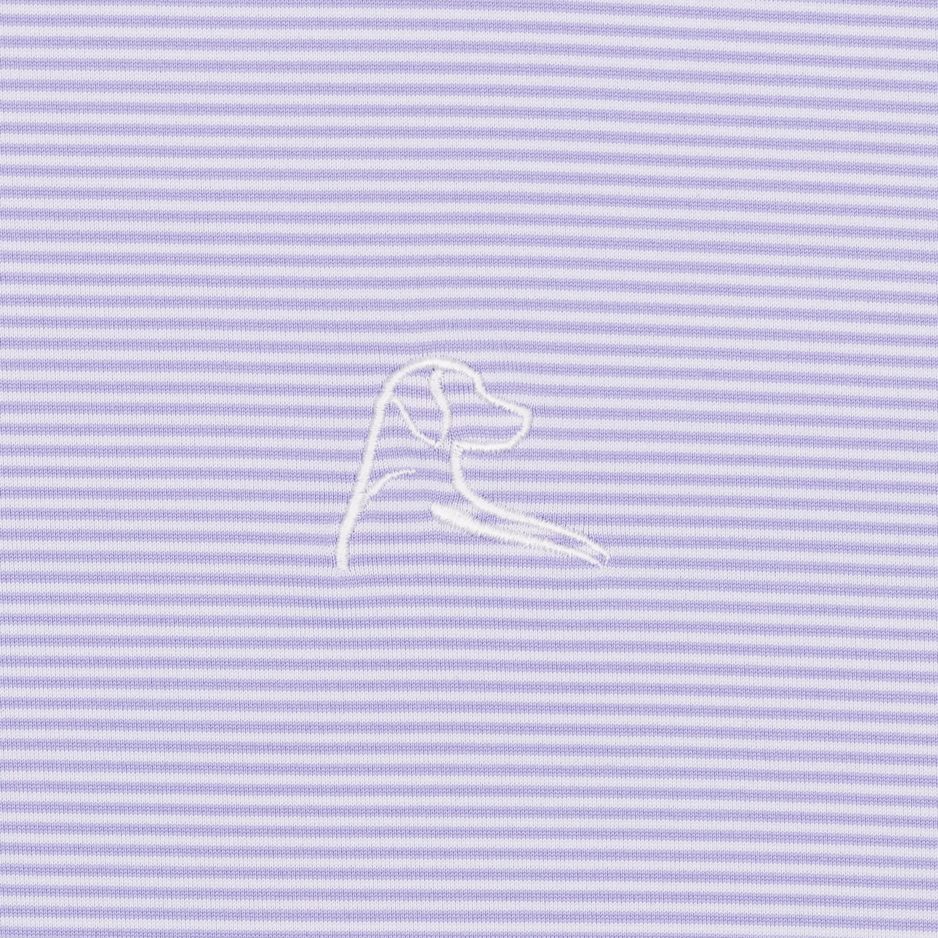 The Crispy Stripe | Long Sleeve Performance Polo | The Crispy Stripe - Lavender/White - Image 3