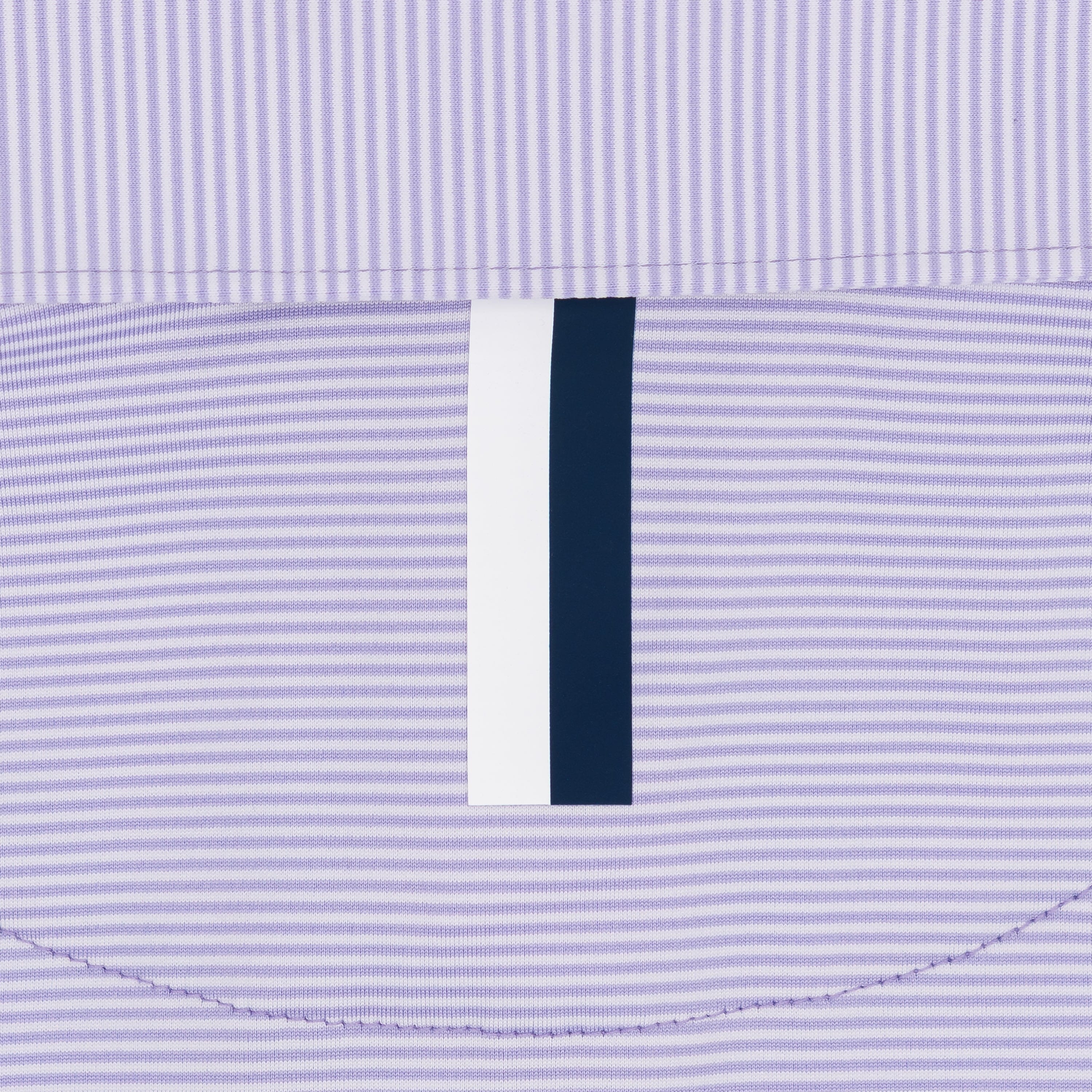 The Crispy Stripe | Long Sleeve Performance Polo | The Crispy Stripe - Lavender/White - Image 4