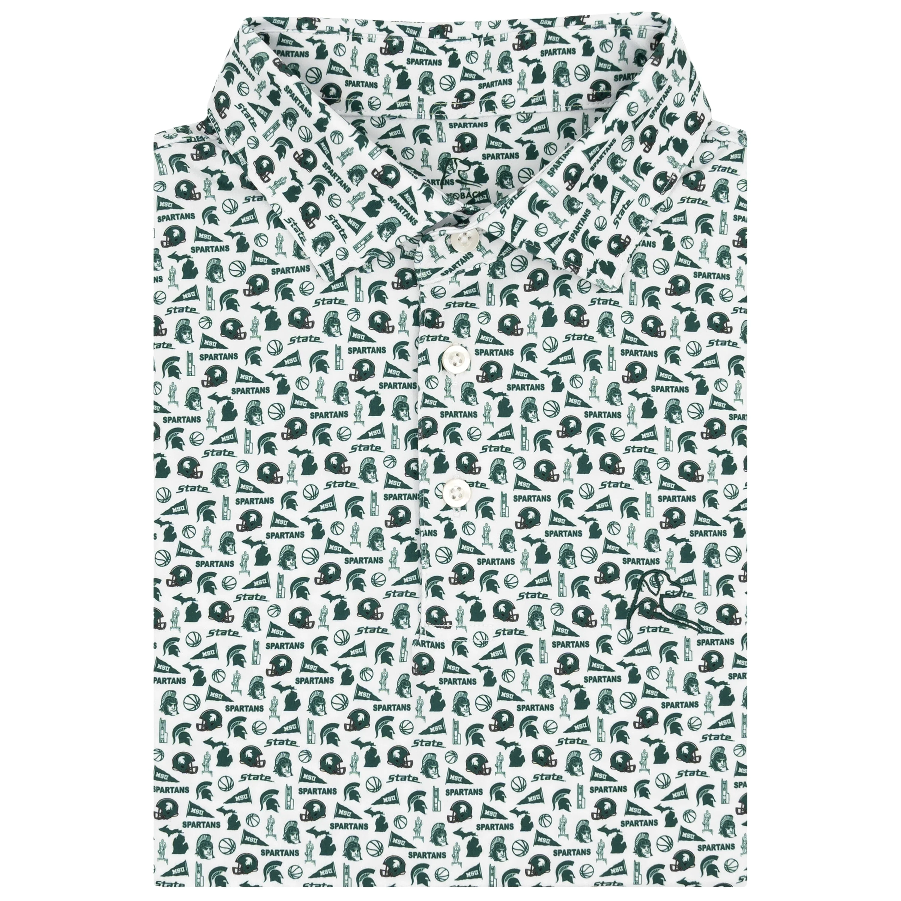 The Michigan State Gameday | Collegiate Polo | The Michigan State Gameday - White/Forest Green