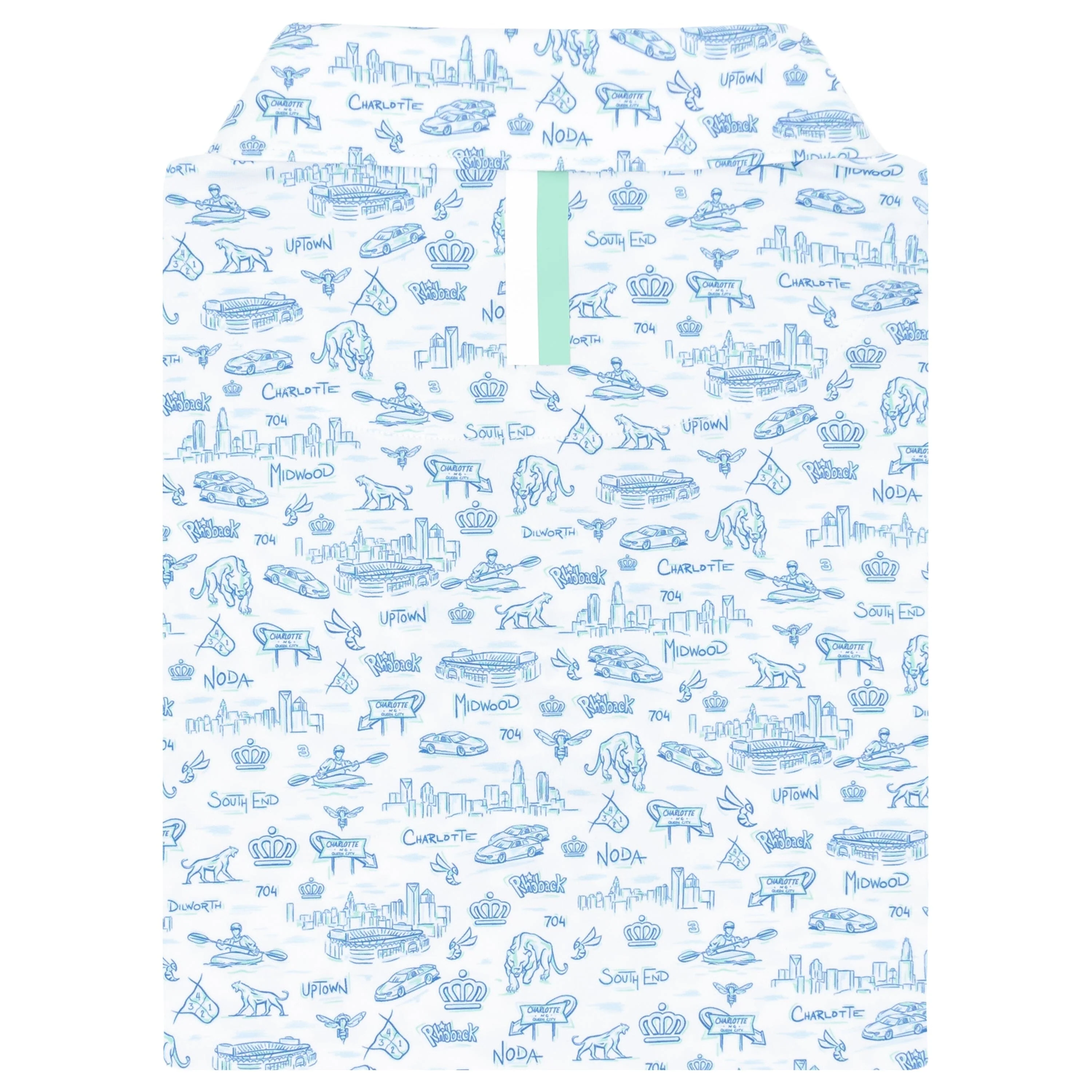The Mint City | Performance Polo | The Mint City - Caicos Blue/White - Image 2