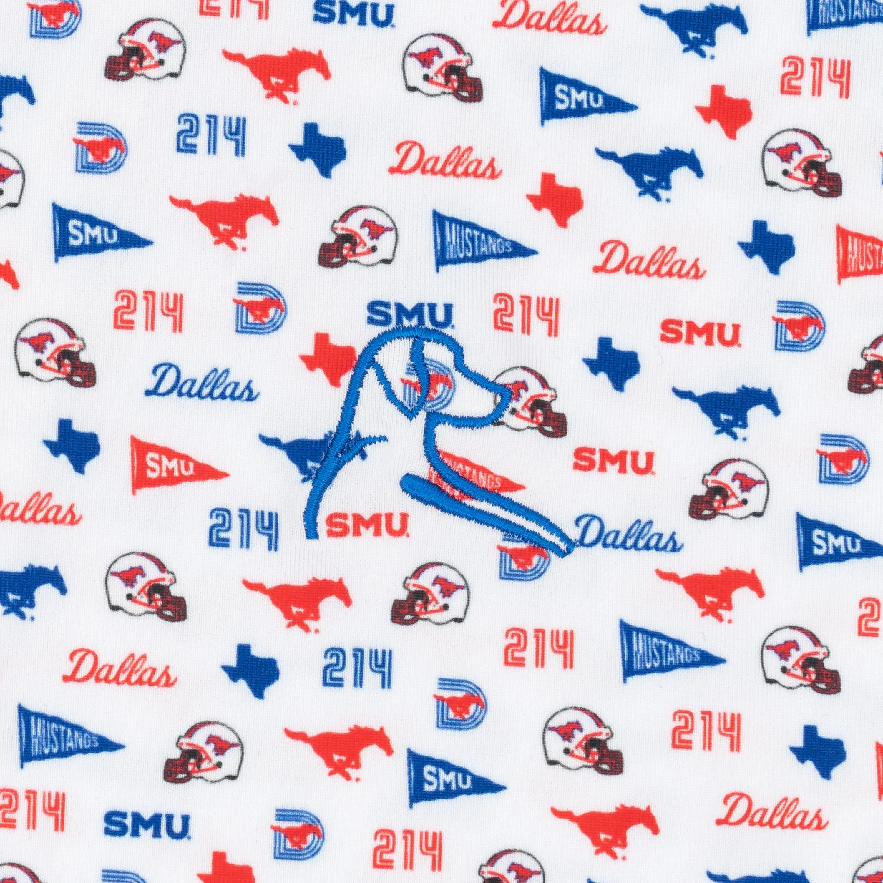 The SMU Gameday | Collegiate Polo | The SMU Gameday - White/Ocean Blue - Image 3