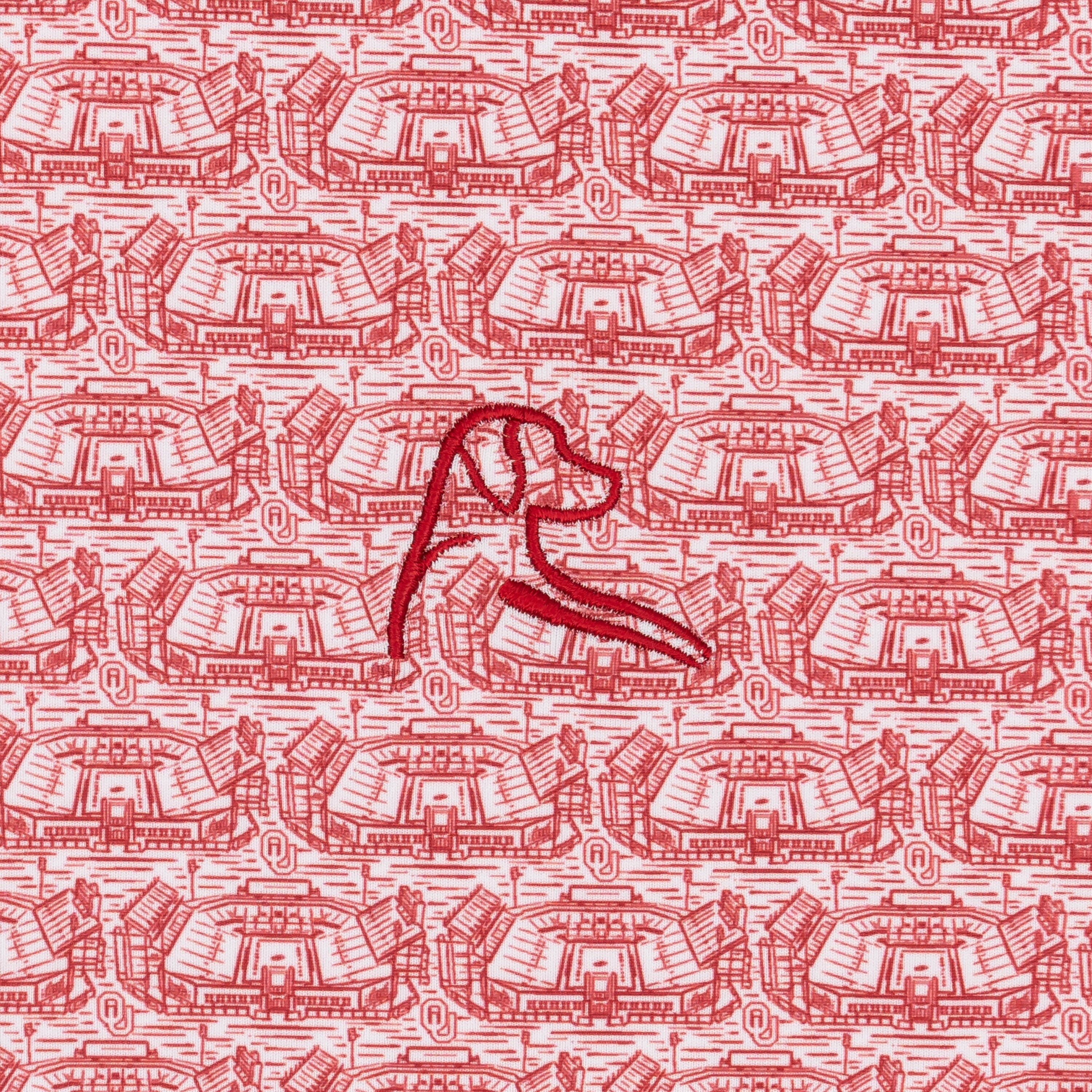 The Oklahoma Memorial Stadium | Collegiate Polo | The Oklahoma Memorial Stadium - White/Carmine Red - Image 3