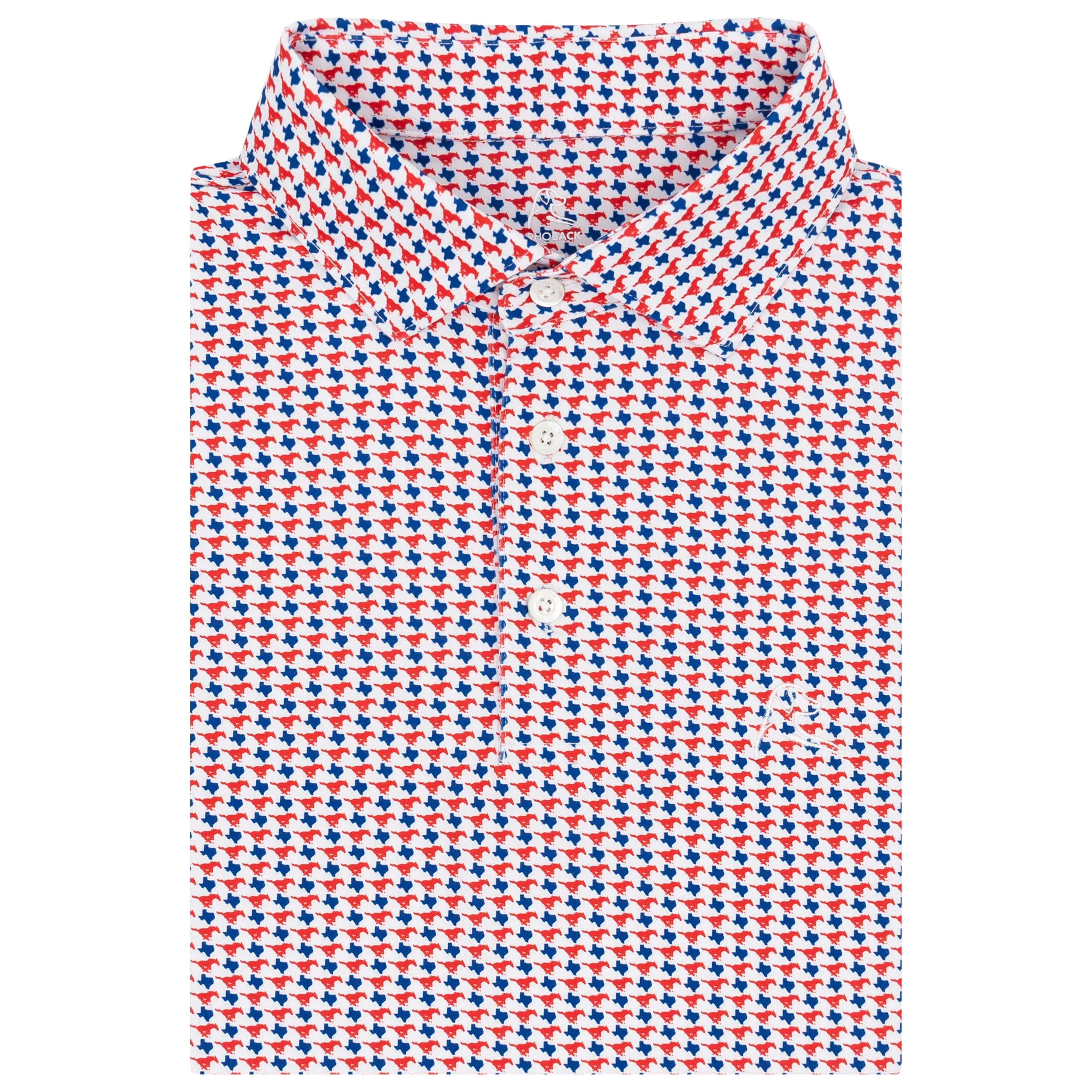The SMU Pony Up | Collegiate Polo | The SMU Pony Up - White/Cherry Red
