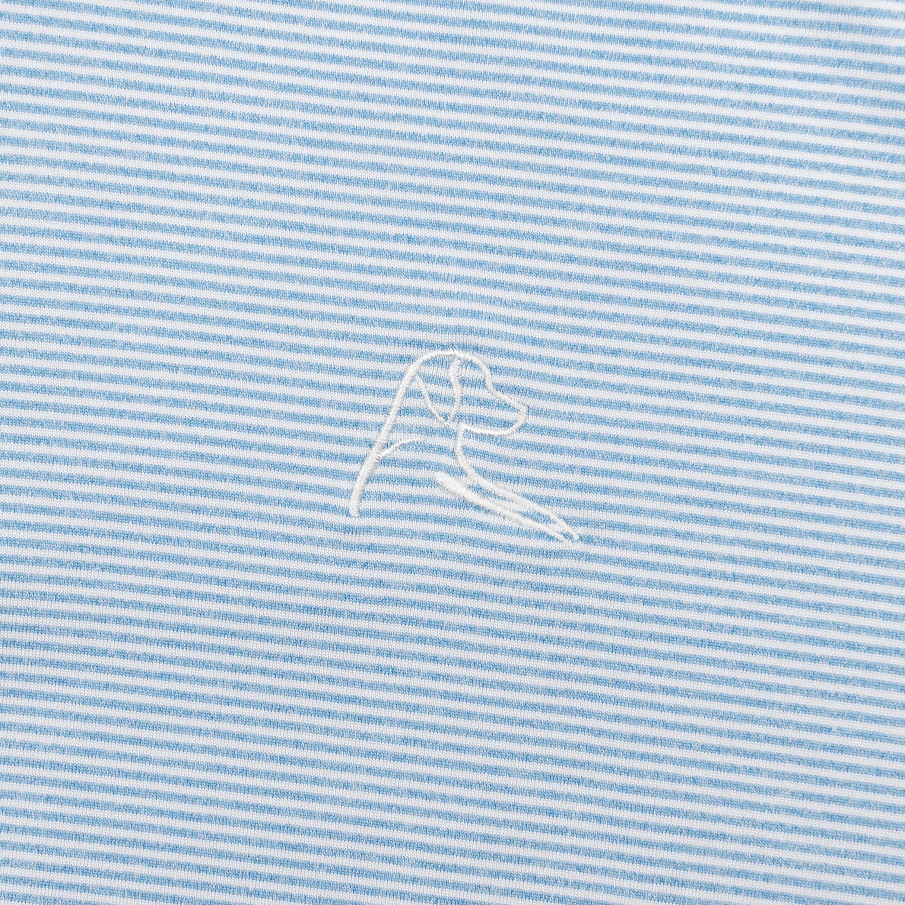 The Whaler Heather Stripe | Performance Polo | The Whaler Heather Stripe - Birdie Blue/White - Image 3