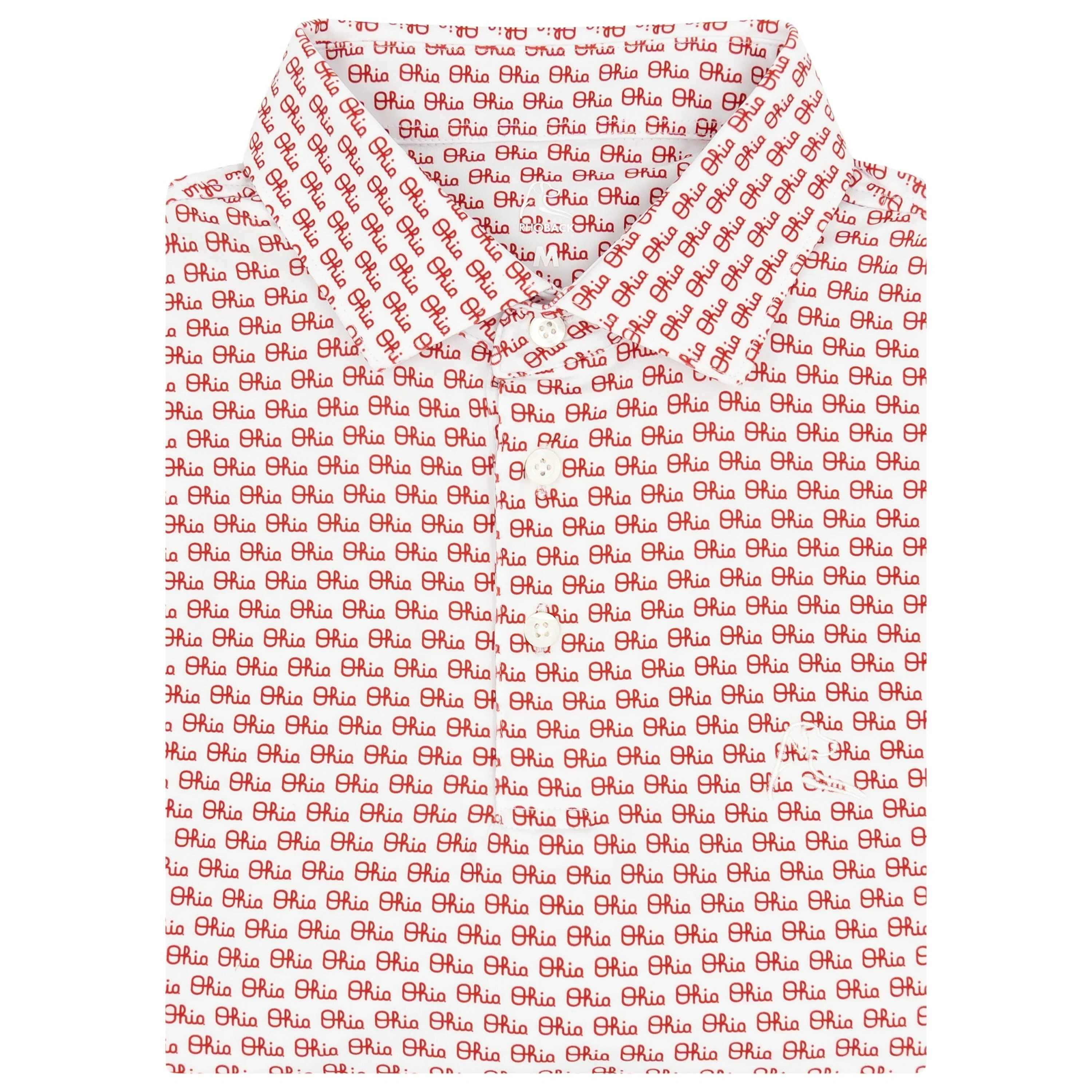 The Ohio State Script | Collegiate Polo | The Ohio State Script - White/Roar Red