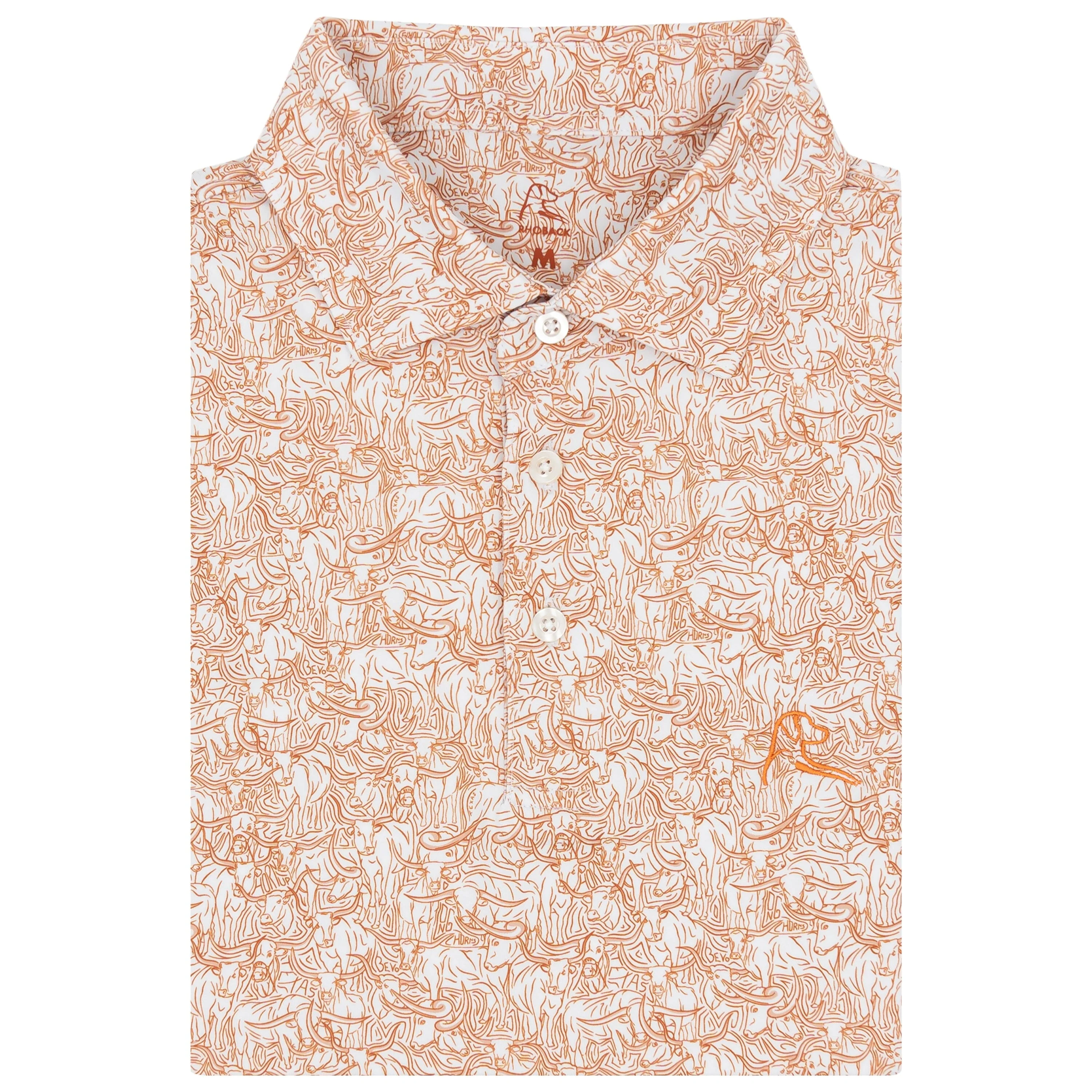 The Texas Bevo | Collegiate Polo | The Texas Bevo - White/Rust Orange