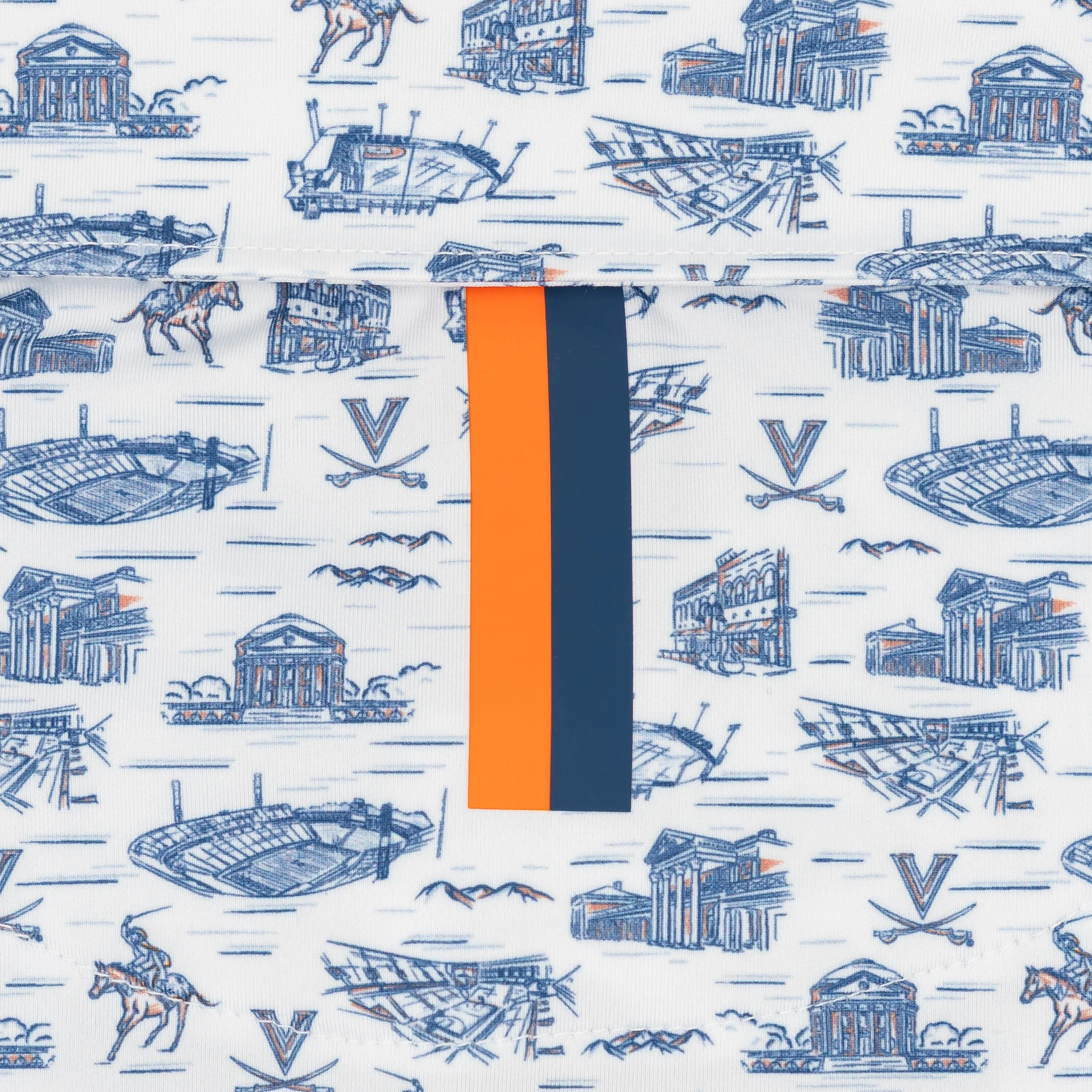 The UVA Grounds | Collegiate Polo | The UVA Grounds - White/Admiral Navy - Image 4