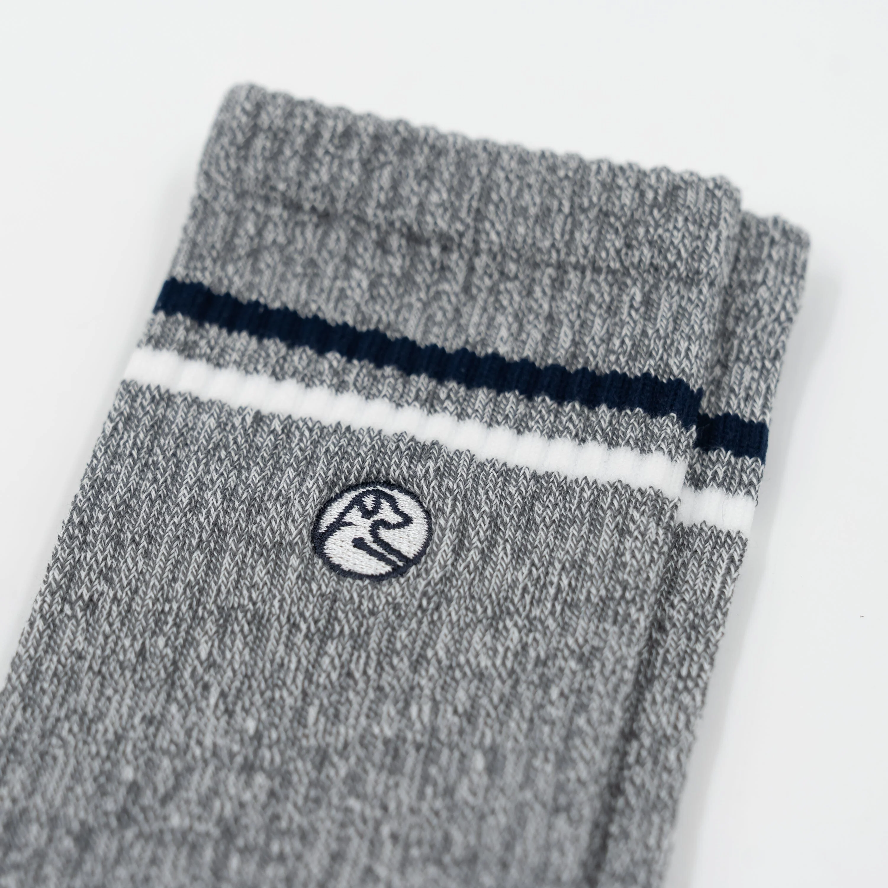 Stratus Performance Crew Socks | Heather - Charcoal Grey/White - White/Fleet Navy - Image 2