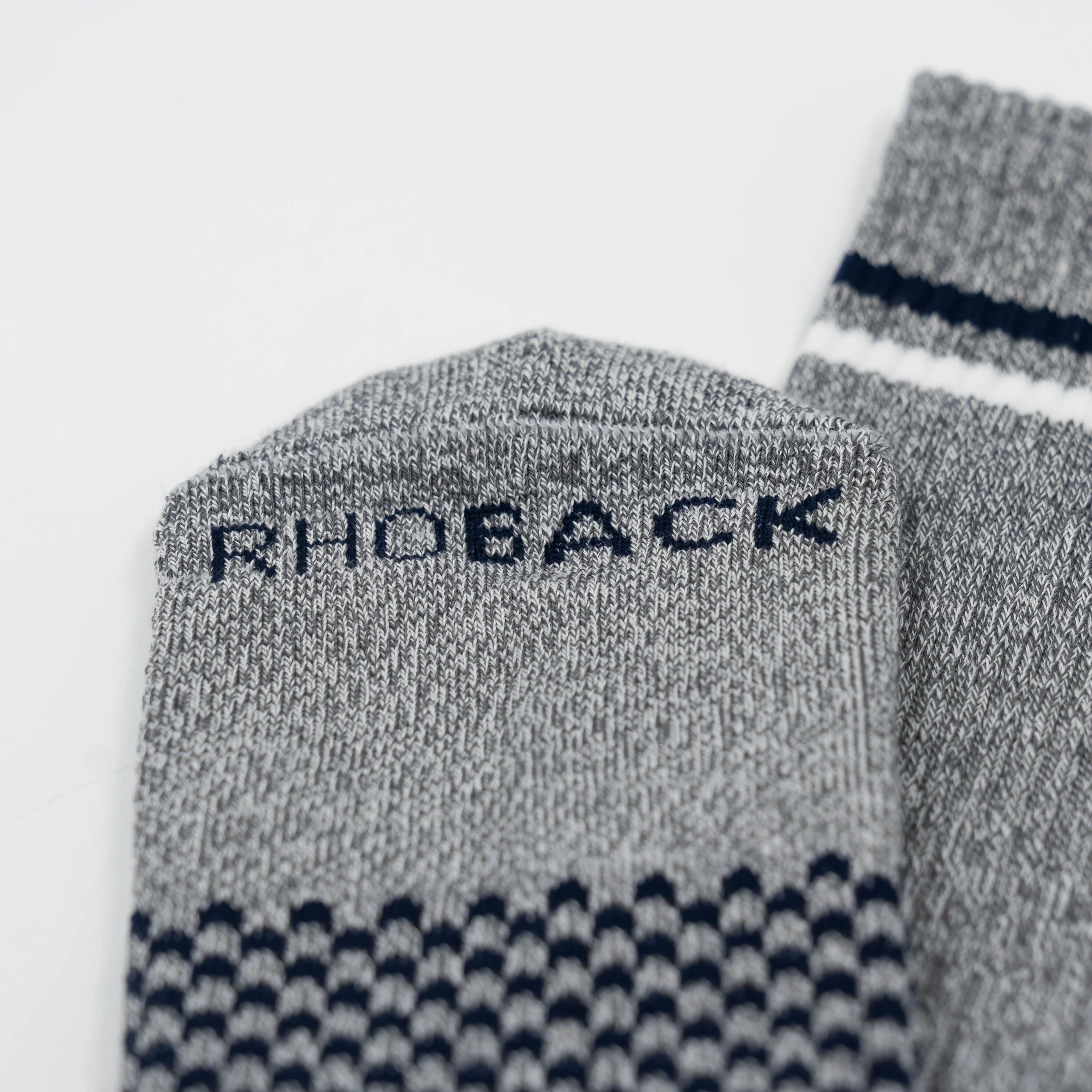 Stratus Performance Crew Socks | Heather - Charcoal Grey/White - White/Fleet Navy - Image 3