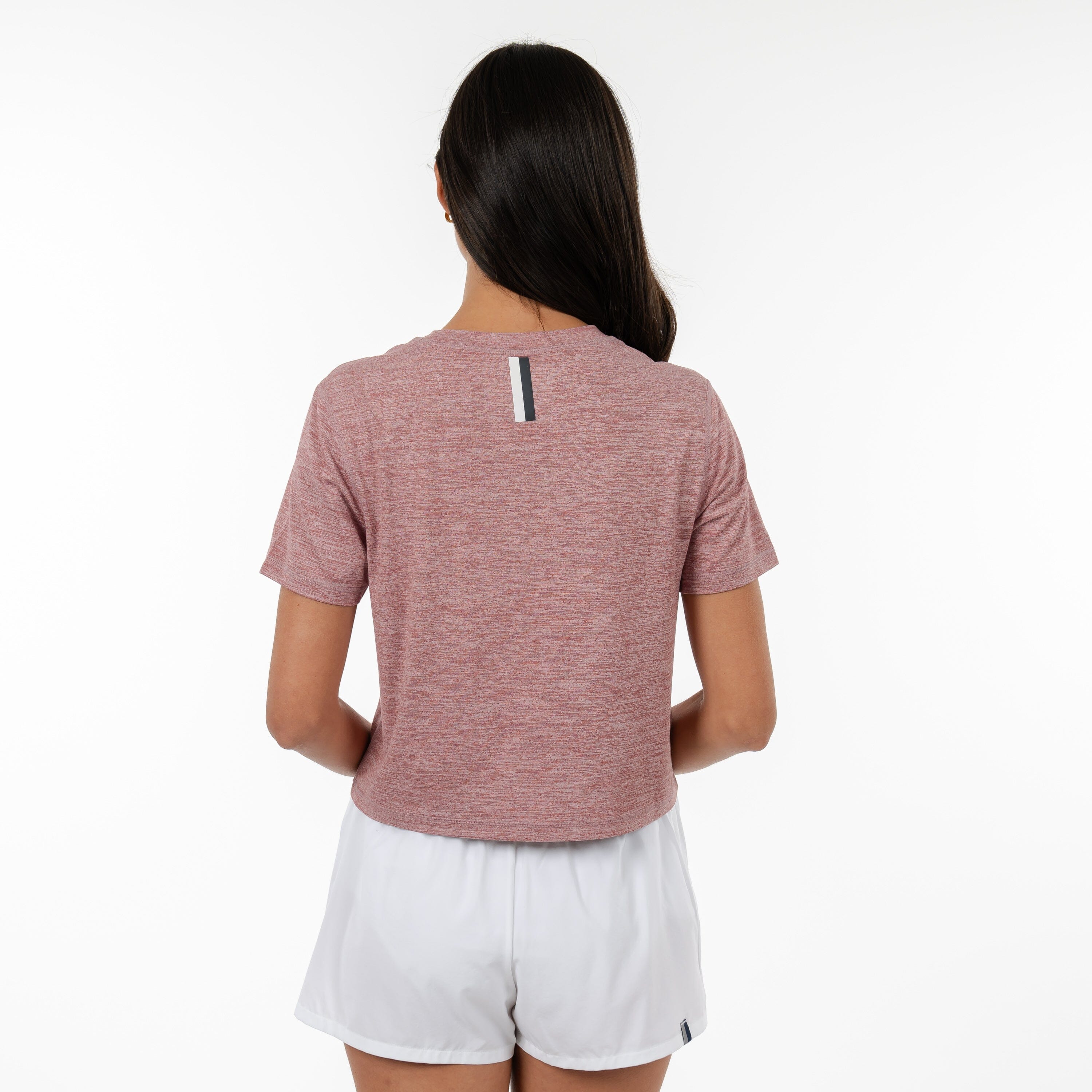 Drift Performance Crop Tee | Heather - Red Card Red/White - Image 3