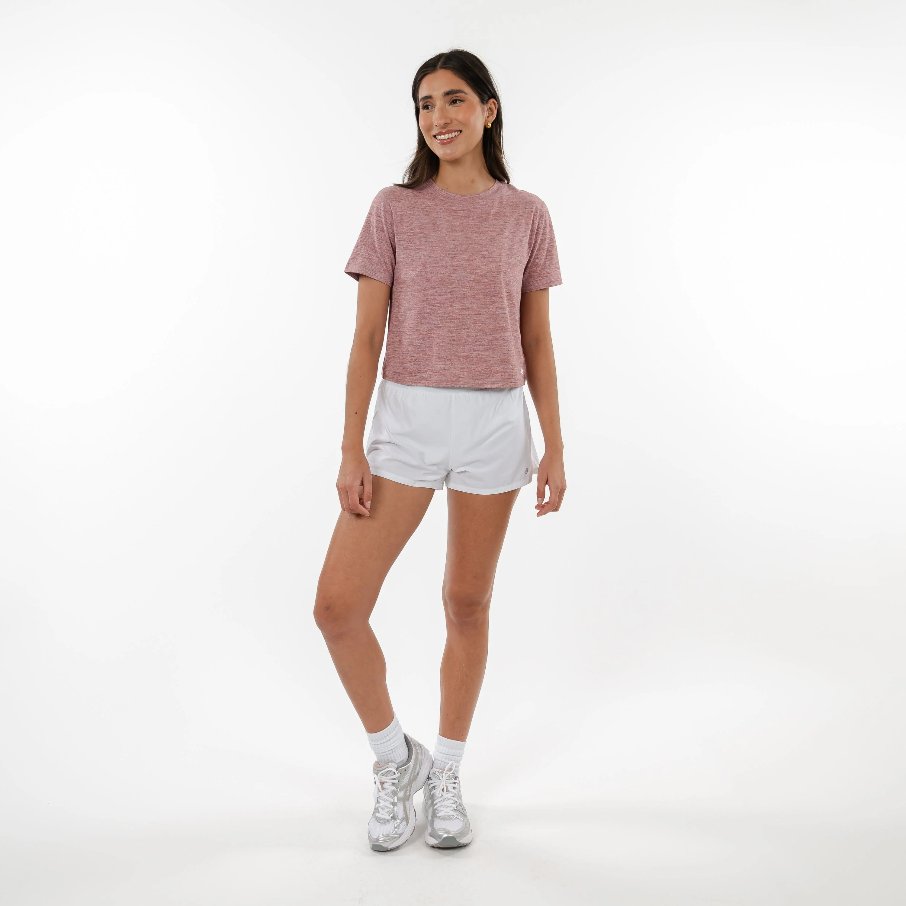 Drift Performance Crop Tee | Heather - Red Card Red/White - Image 5