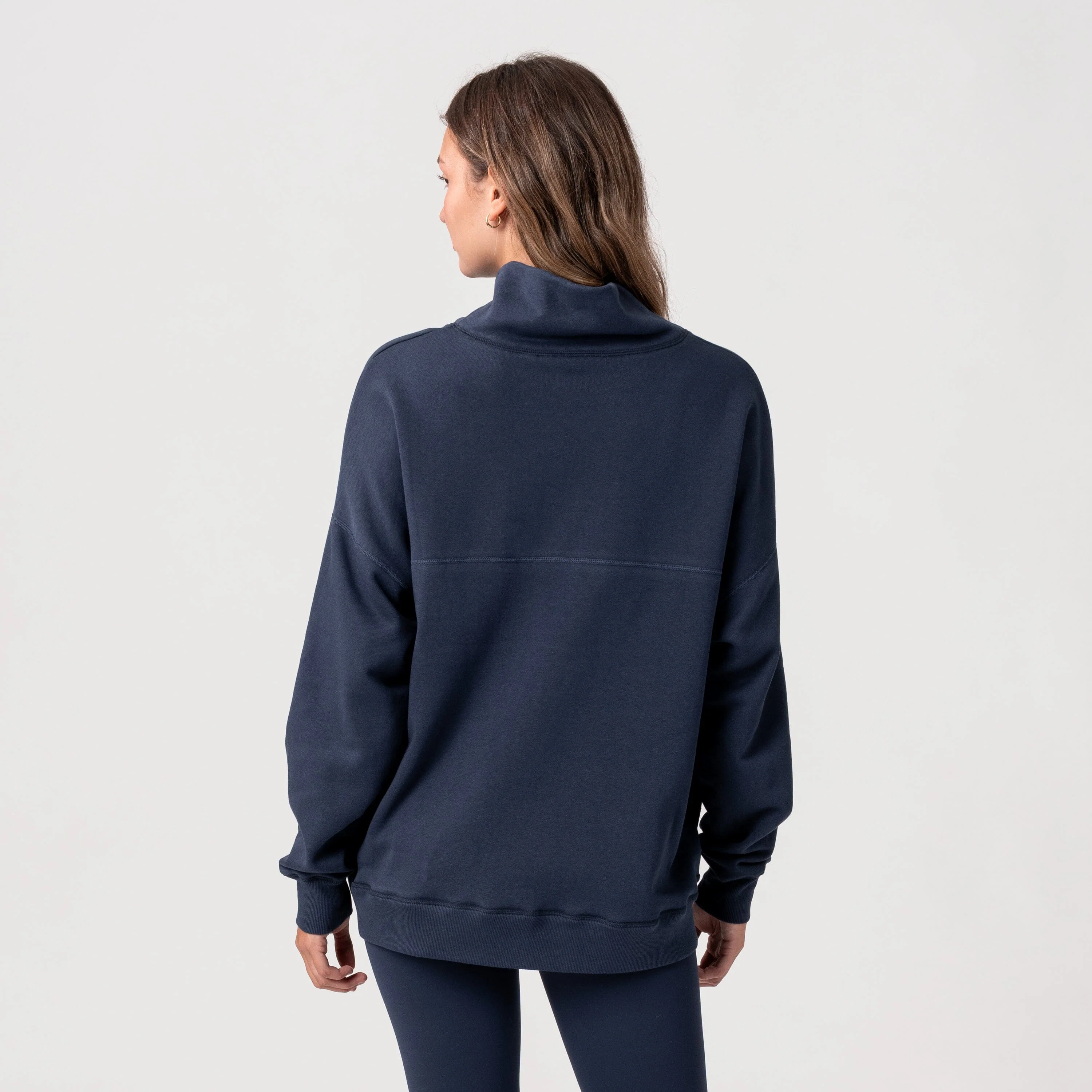 Bedford Oversized Mockneck | Solid - Fleet Navy - Azalea Script - Image 3