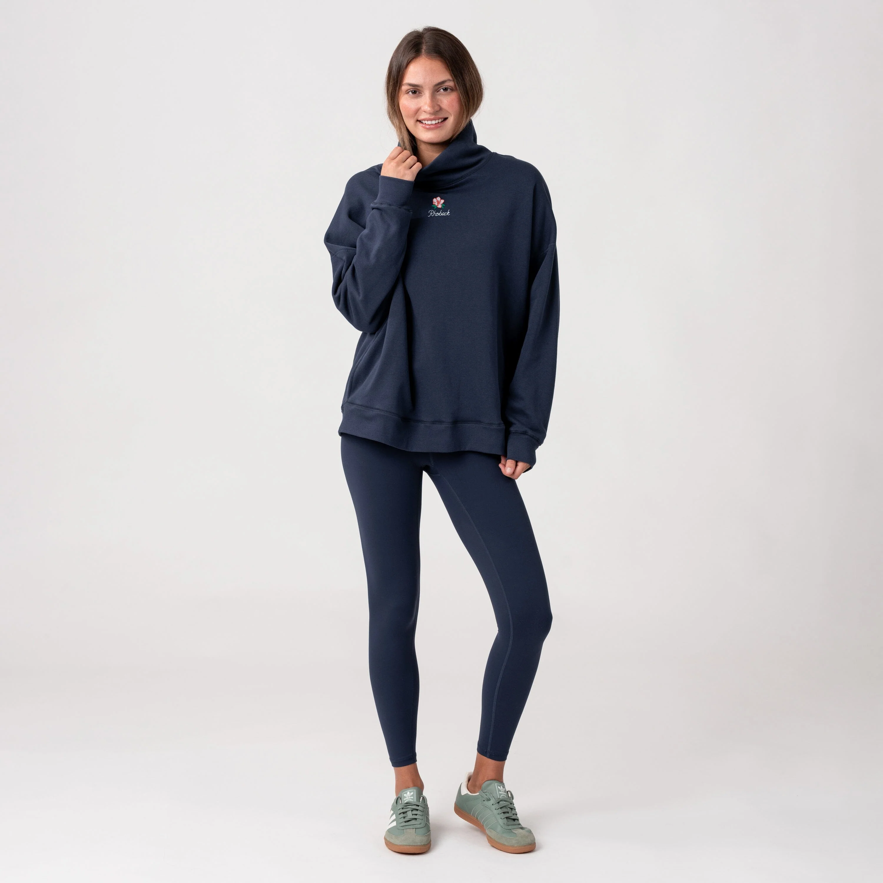 Bedford Oversized Mockneck | Solid - Fleet Navy - Azalea Script - Image 6