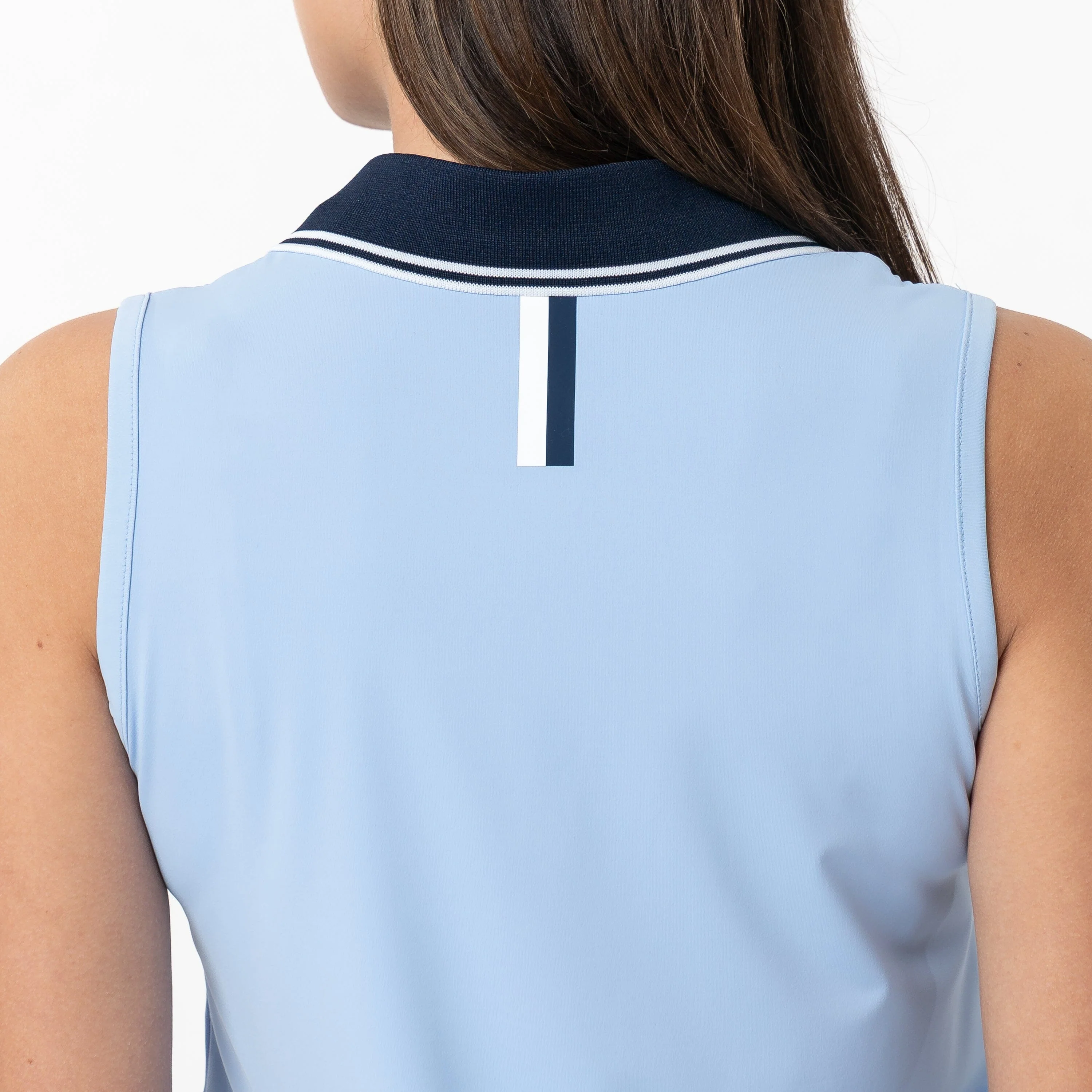 Brooke Sleeveless Performance Polo | Solid - Baby Blue - Image 3