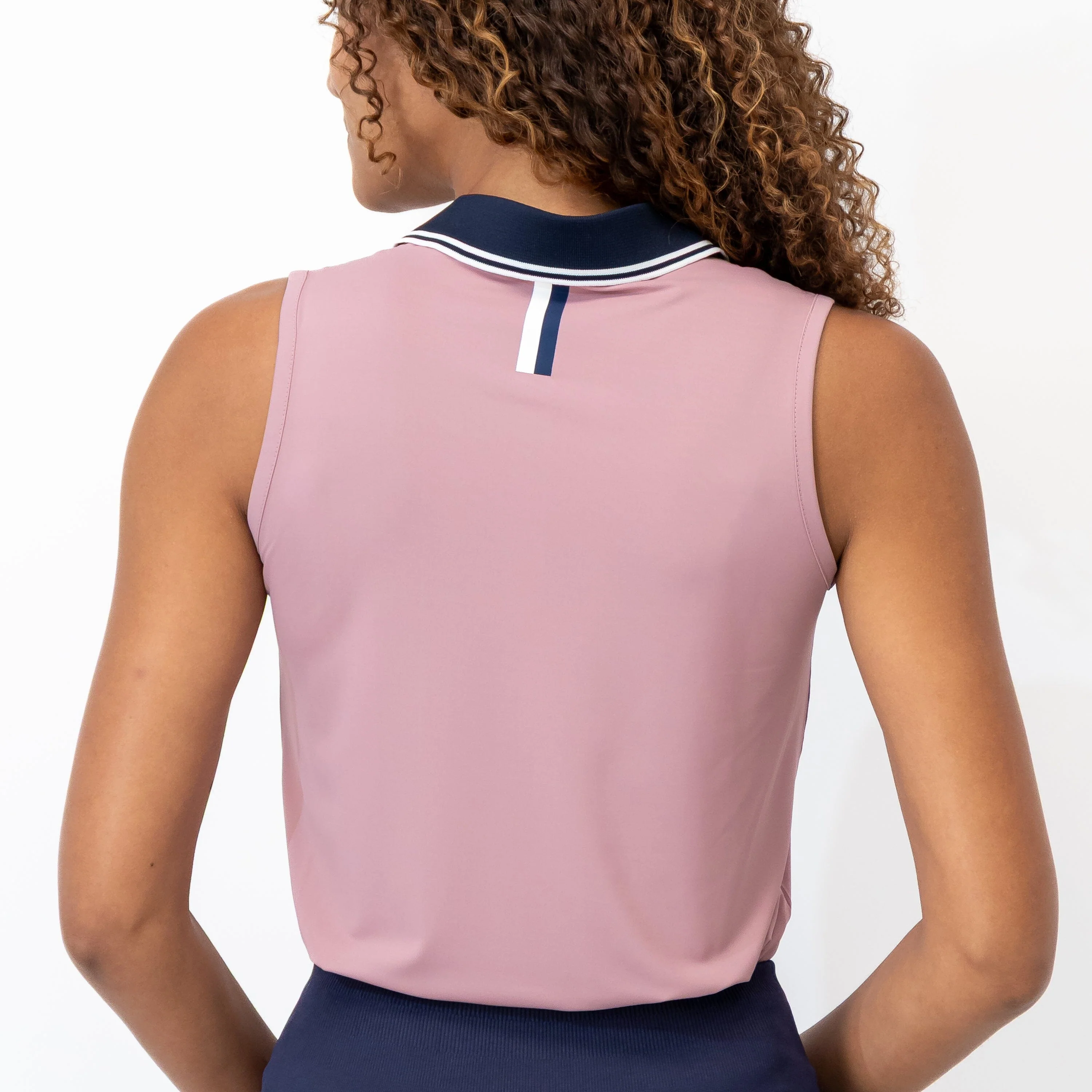Brooke Sleeveless Performance Polo | Solid - Dusk Pink - Image 3