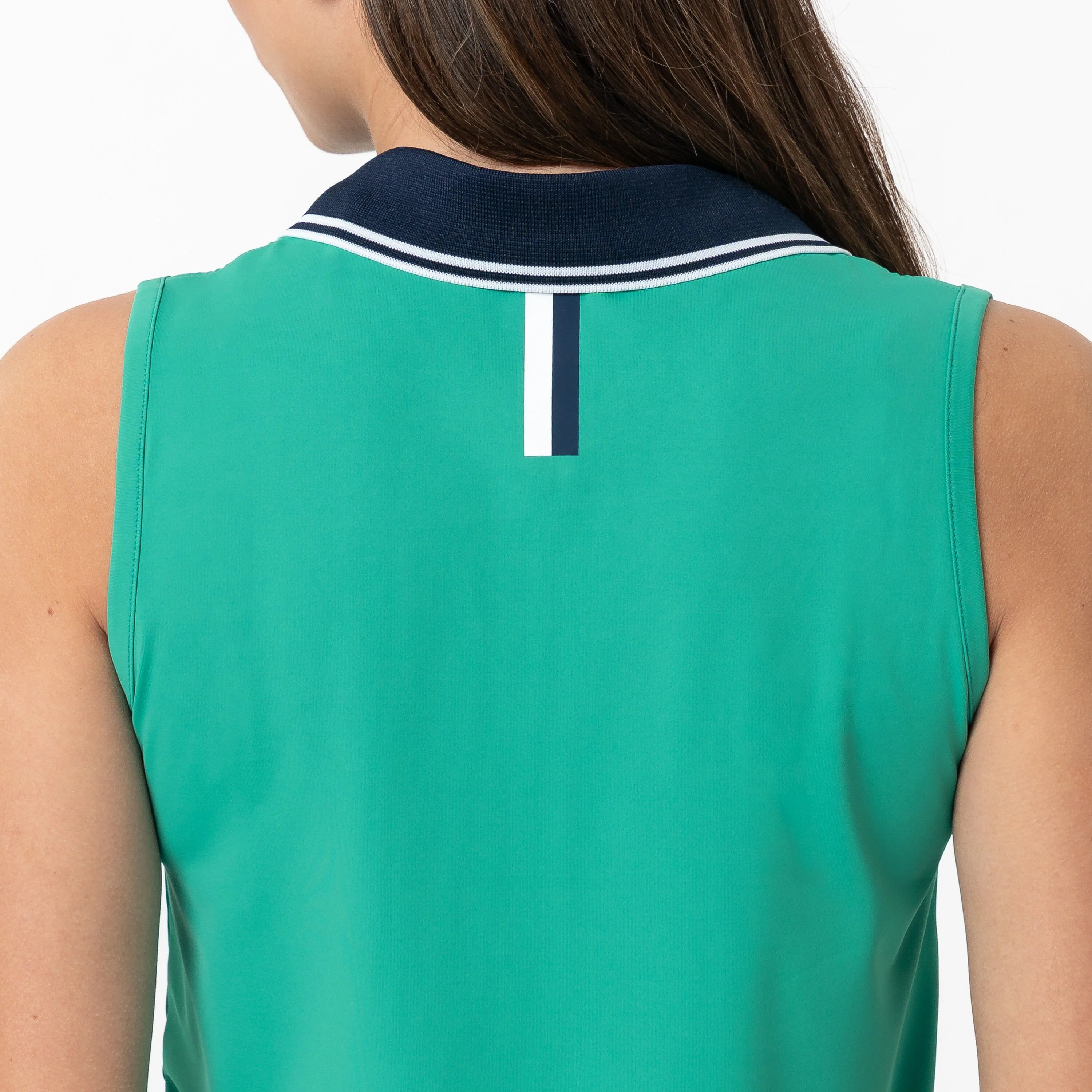 Brooke Sleeveless Performance Polo | Solid - Lily Pad Green - Image 4