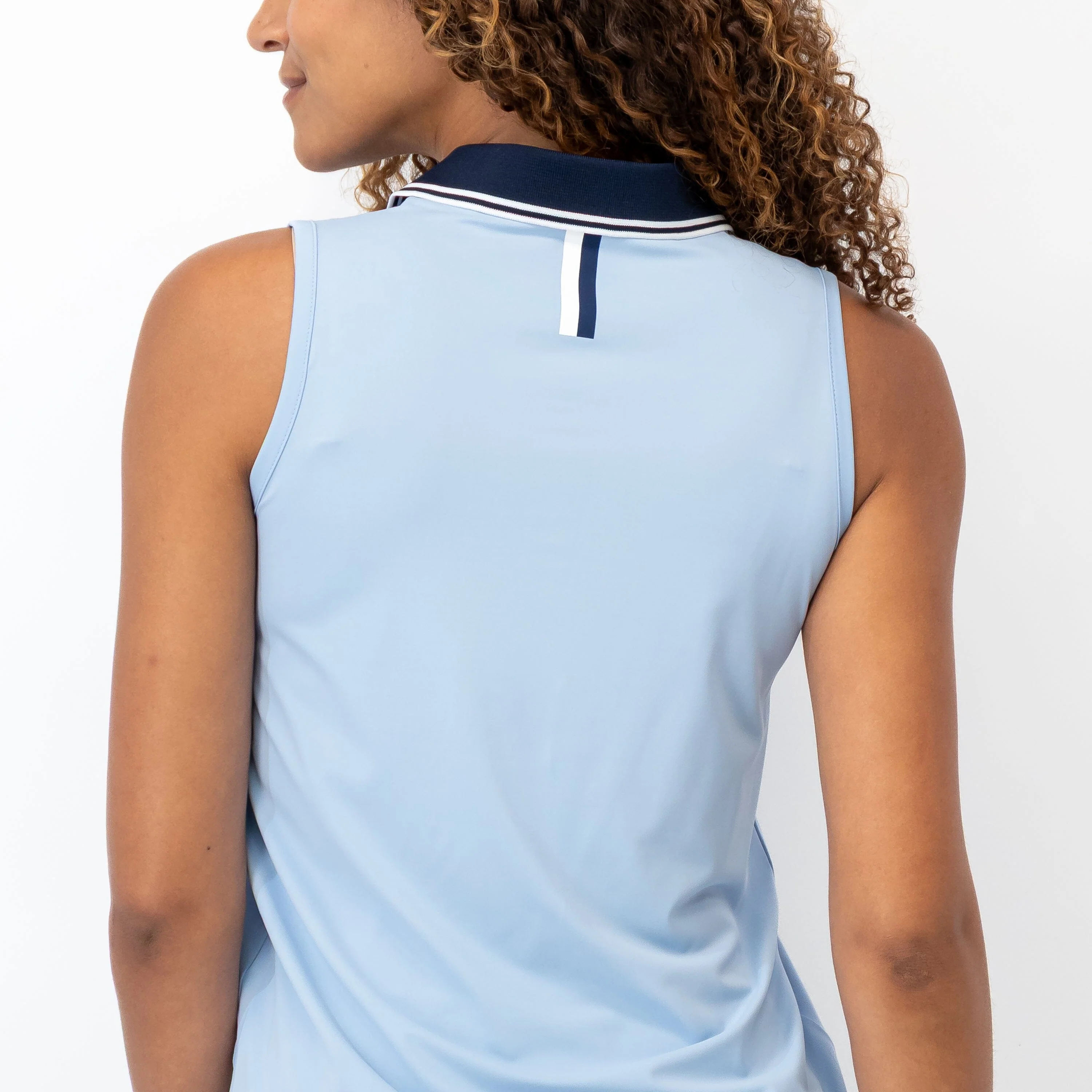 Brooke Sleeveless Performance Polo | Solid - Zenith Blue - Image 3