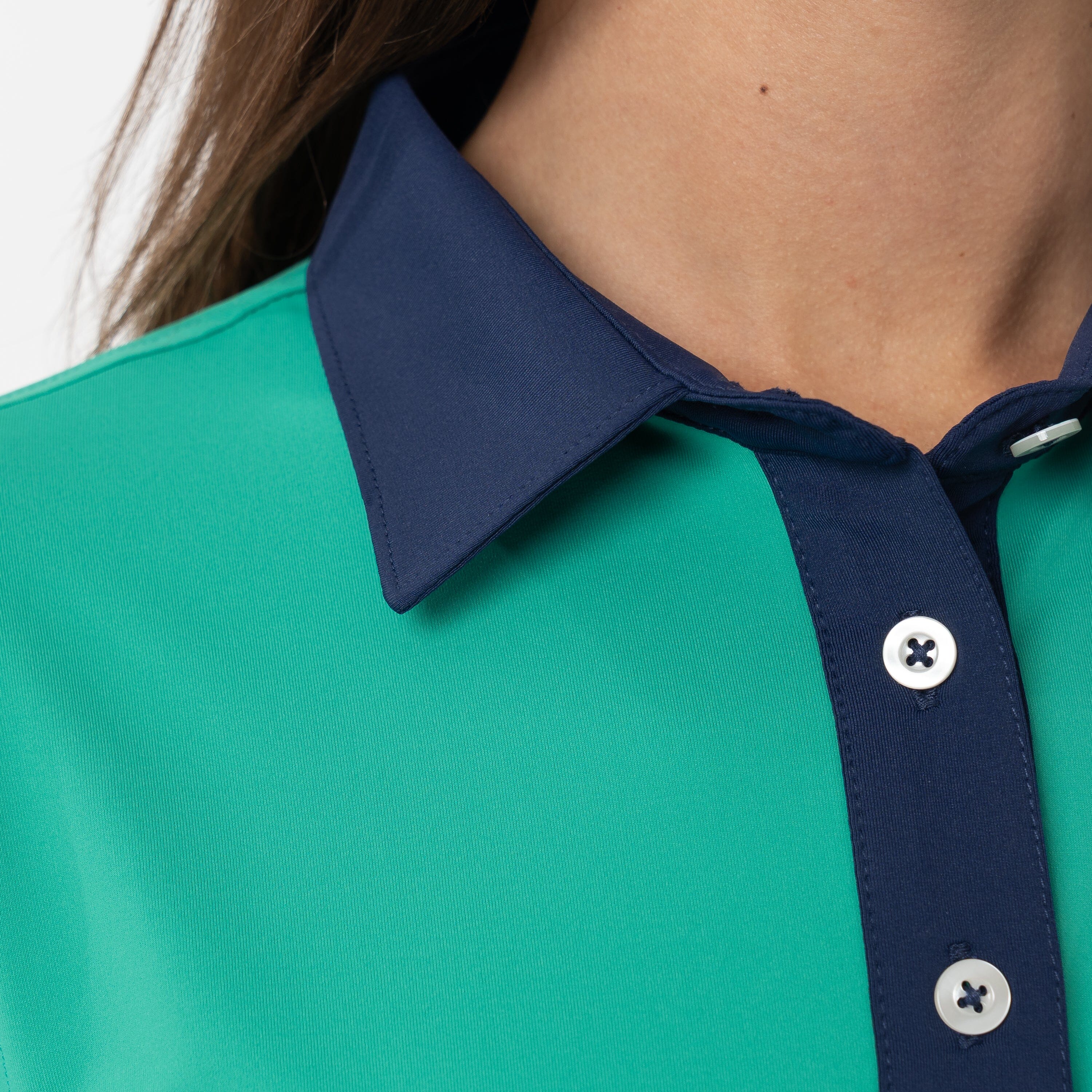 Solid Performance Polo | Solid - Lily Pad Green/Fleet Navy - Image 5
