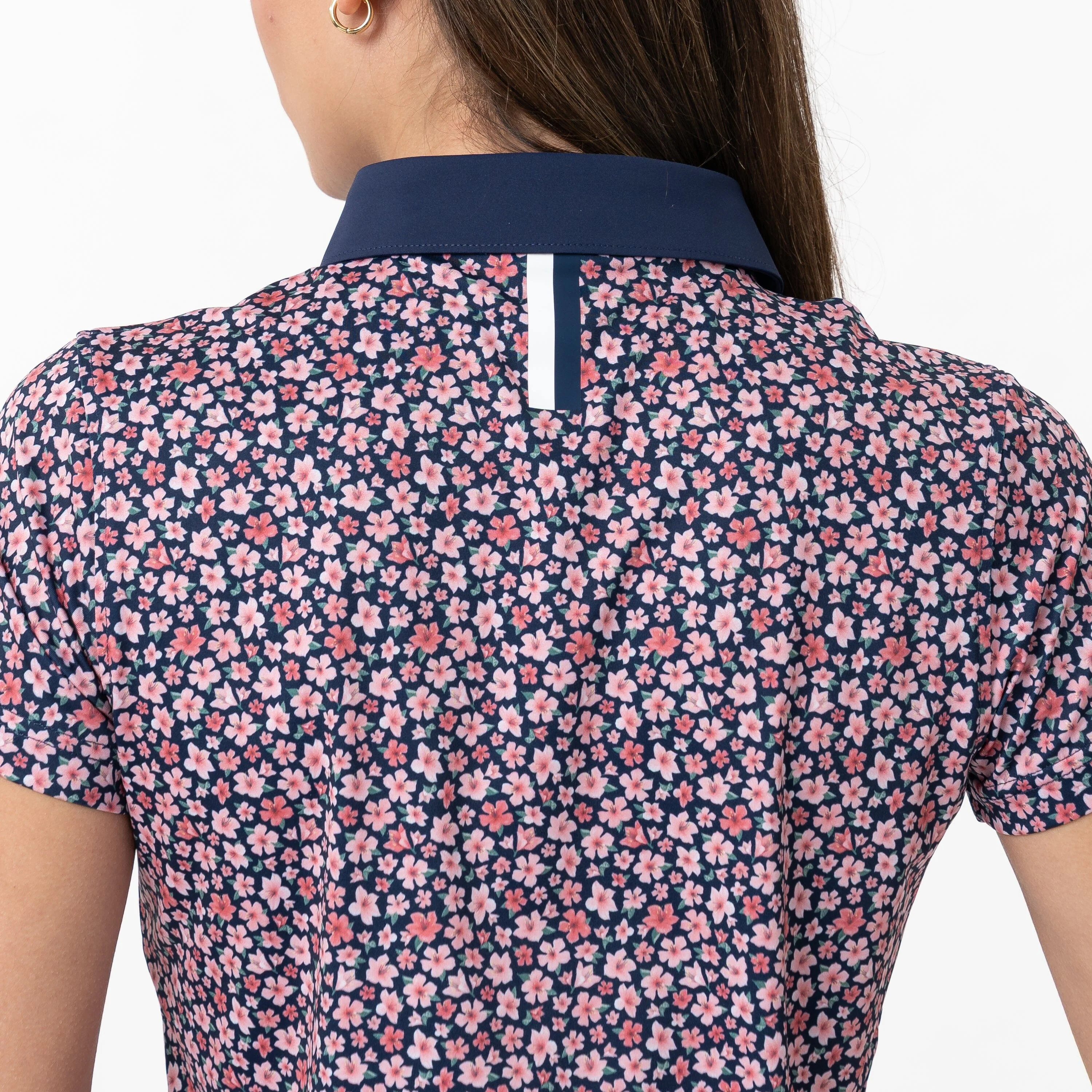 Azalea 2.0 Performance Polo | The Azalea 2.0 - Fleet Navy/Blossom Pink - Image 3