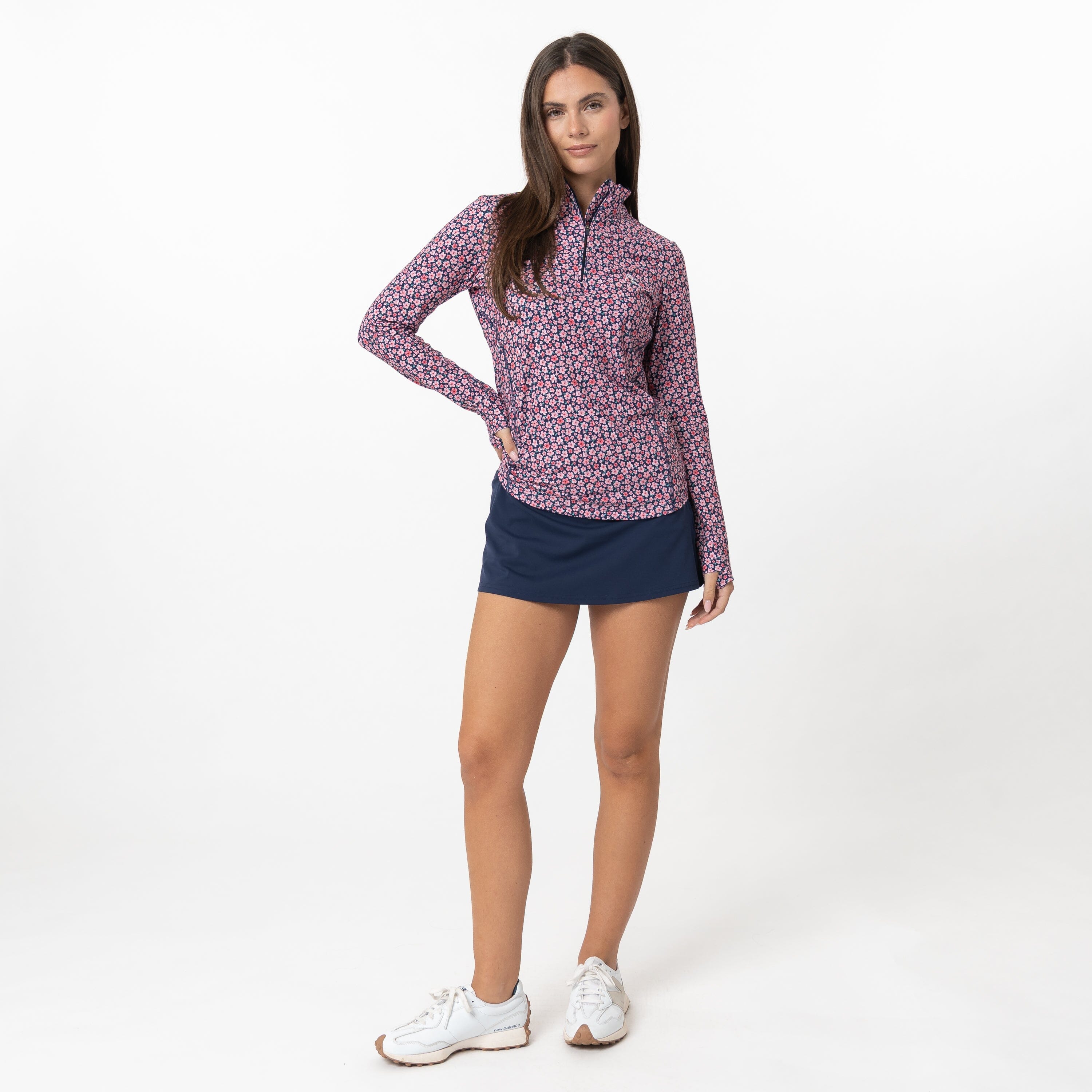 Azalea 2.0 Performance Q-Zip | The Azalea 2.0 - Fleet Navy/Blossom Pink - Image 6