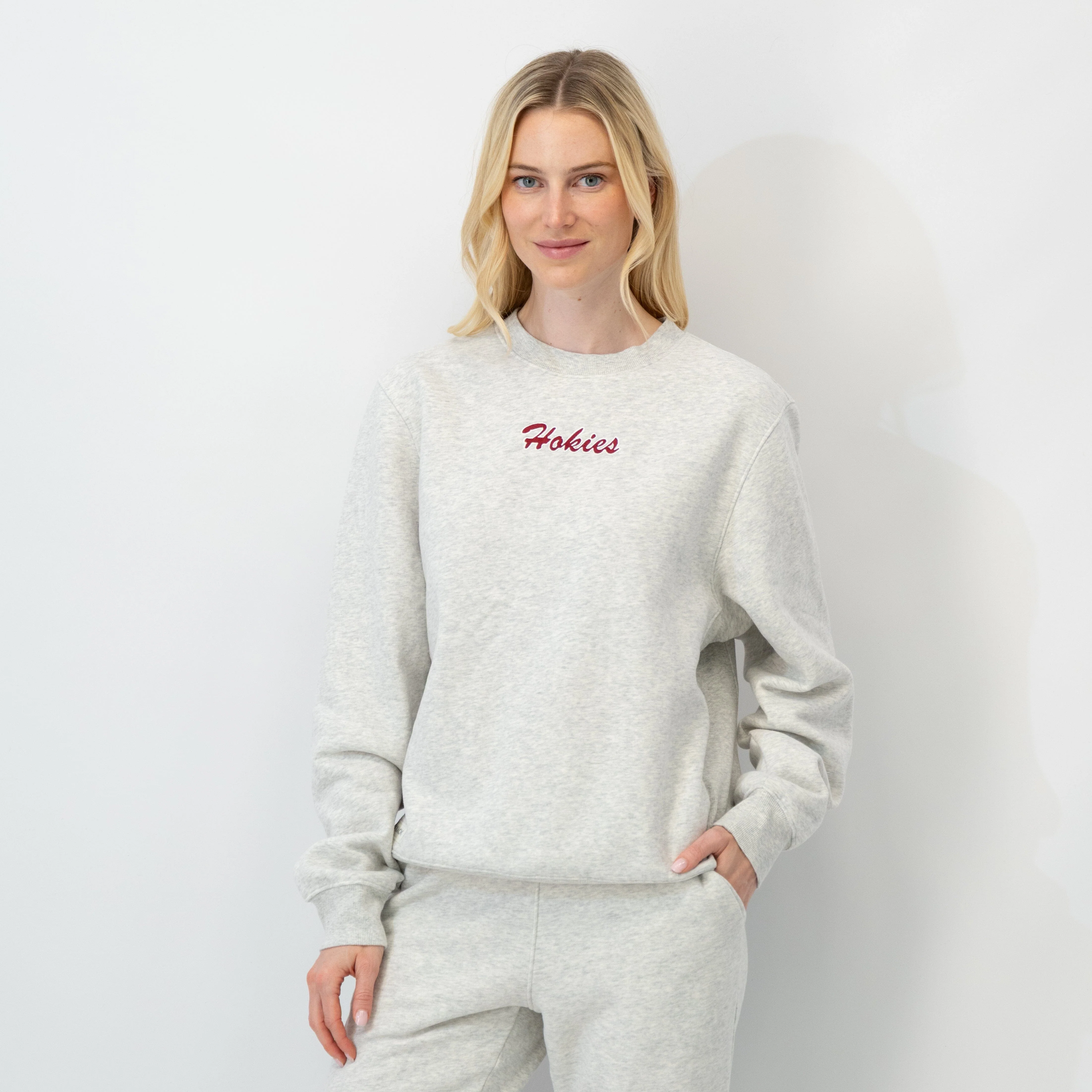 Ready Collegiate Crewneck - Virginia Tech | Heather - Ivory - Virginia Tech - 1 (Women) - Image 3